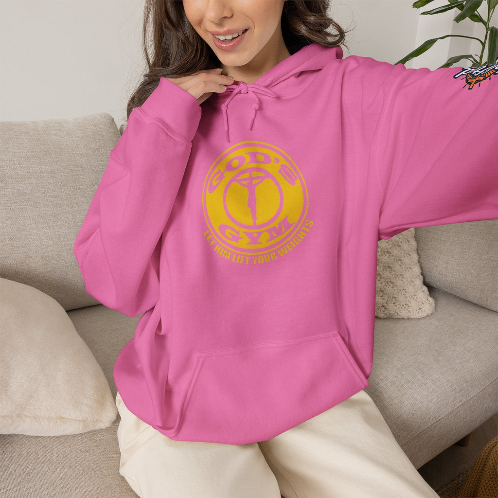 God's Gym Hoodie — "Let Him Lift Your Weights" Christian Fitness Hoodie Printify