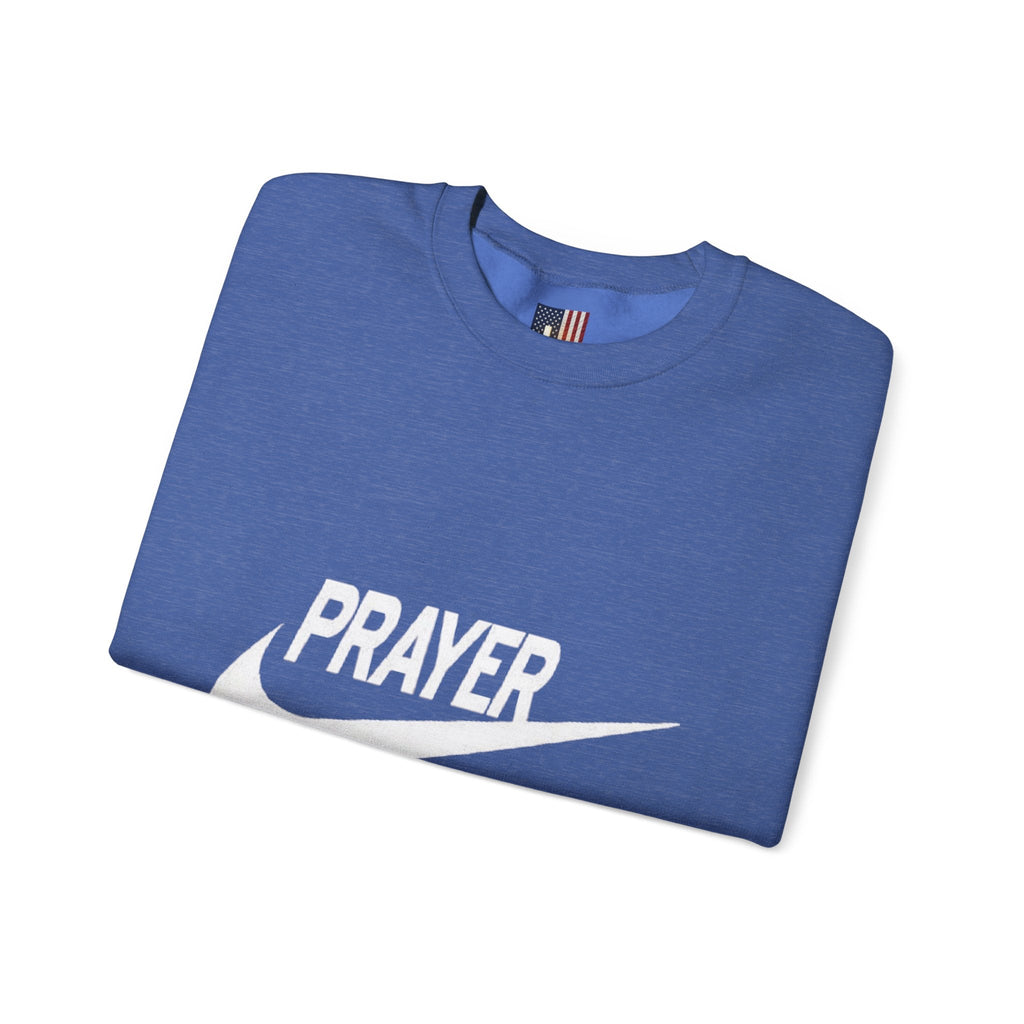 Prayer Just Do It Sweatshirt - Funny Christian Nike Parody Sweatshirt - Faith Gear Printify