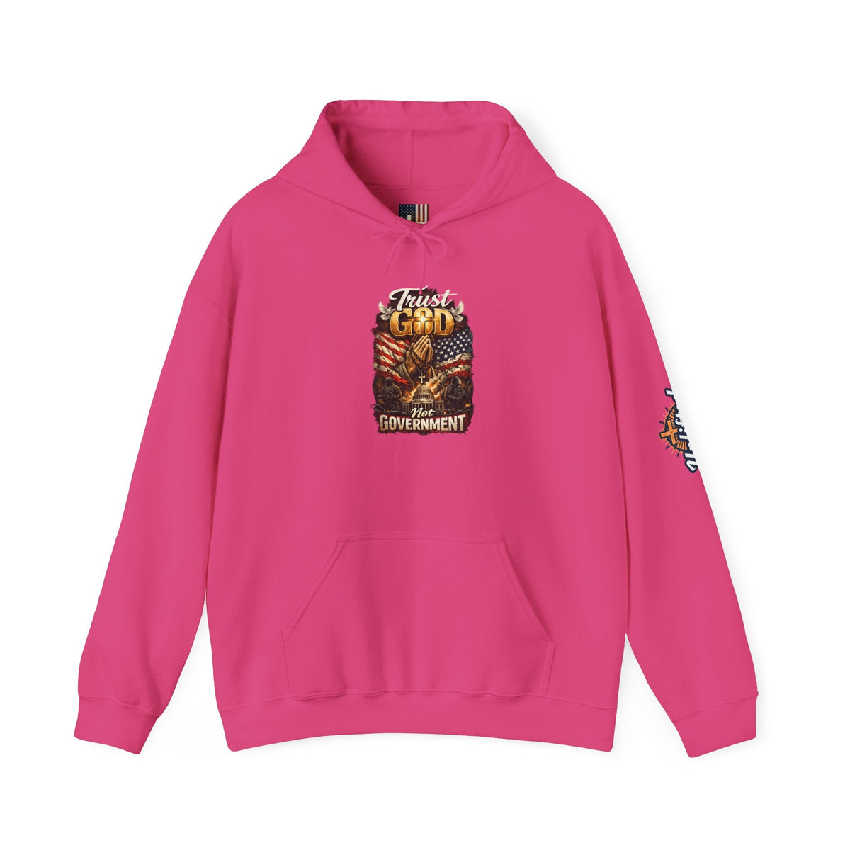 Trust God Not Government Hoodie — Vintage Patriotic Christian Hoodie Printify