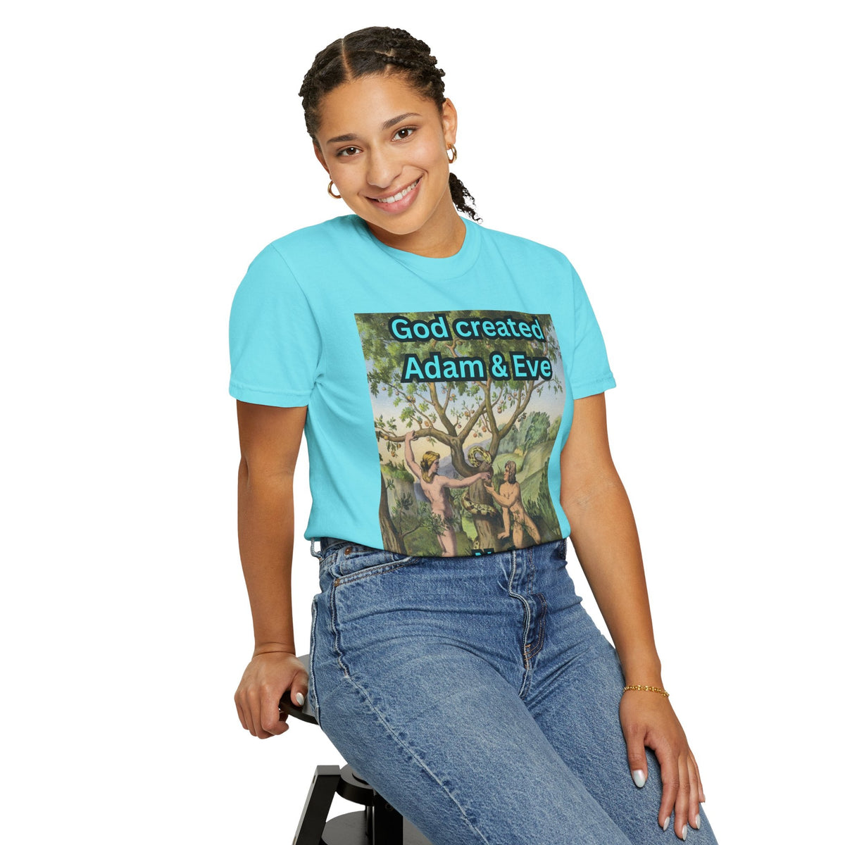 God Created Adam and Eve T-Shirt – Biblical Truth Christian Tee for Bold Faith Printify