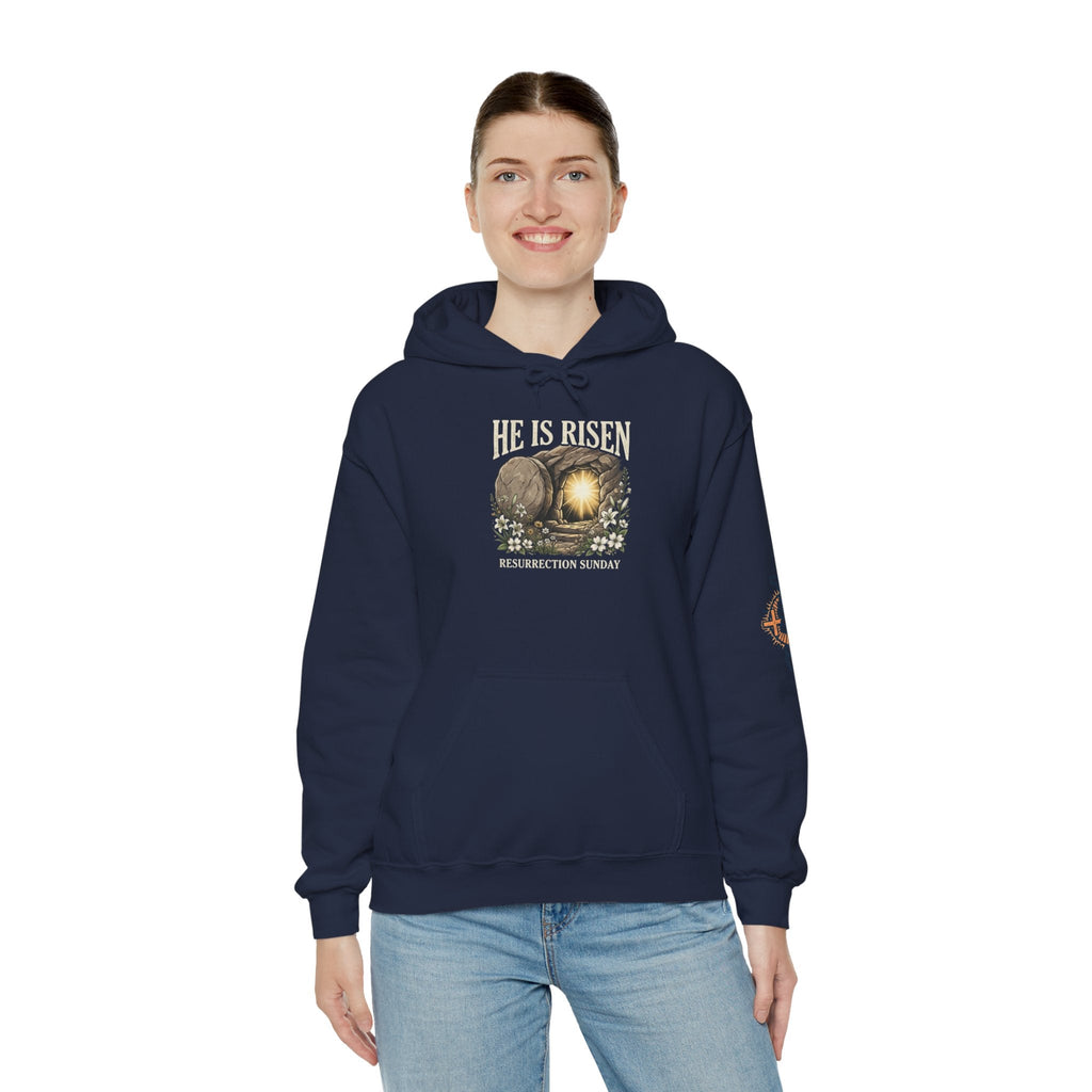 He Is Risen Hoodie — Jesus Christ Resurrection Easter Hoodie Printify