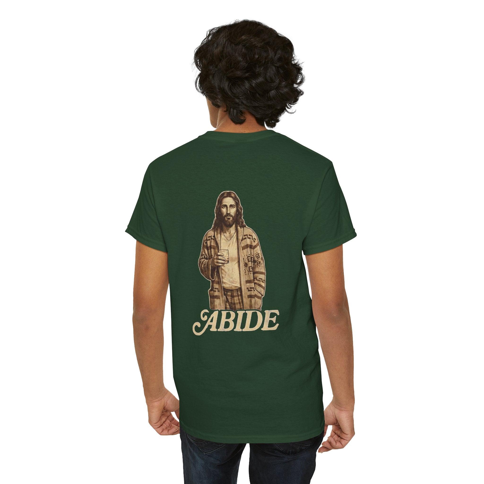 Abide Vintage Jesus Tee — "The Dude" Graphic Christian T-Shirt Printify
