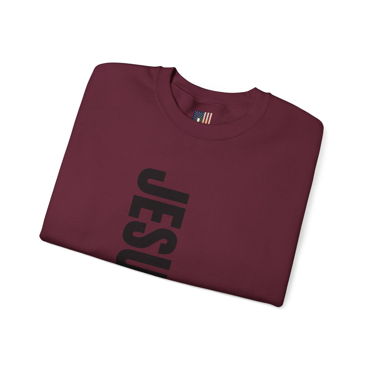 Jesus Is King Sweatshirt | Modern Typographic Cross Christian Sweatshirt Printify