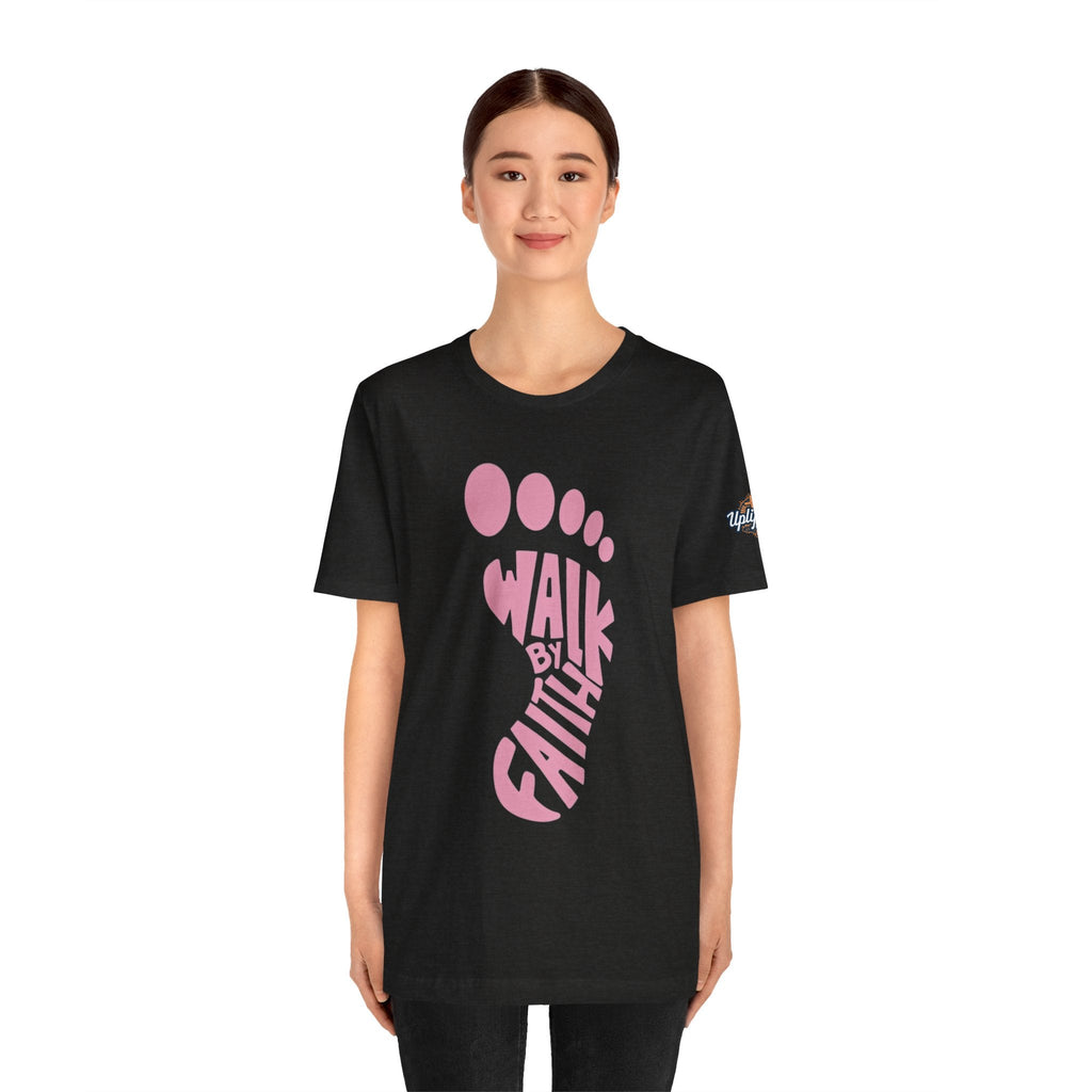 Walk By Faith Footprint T-Shirt Printify