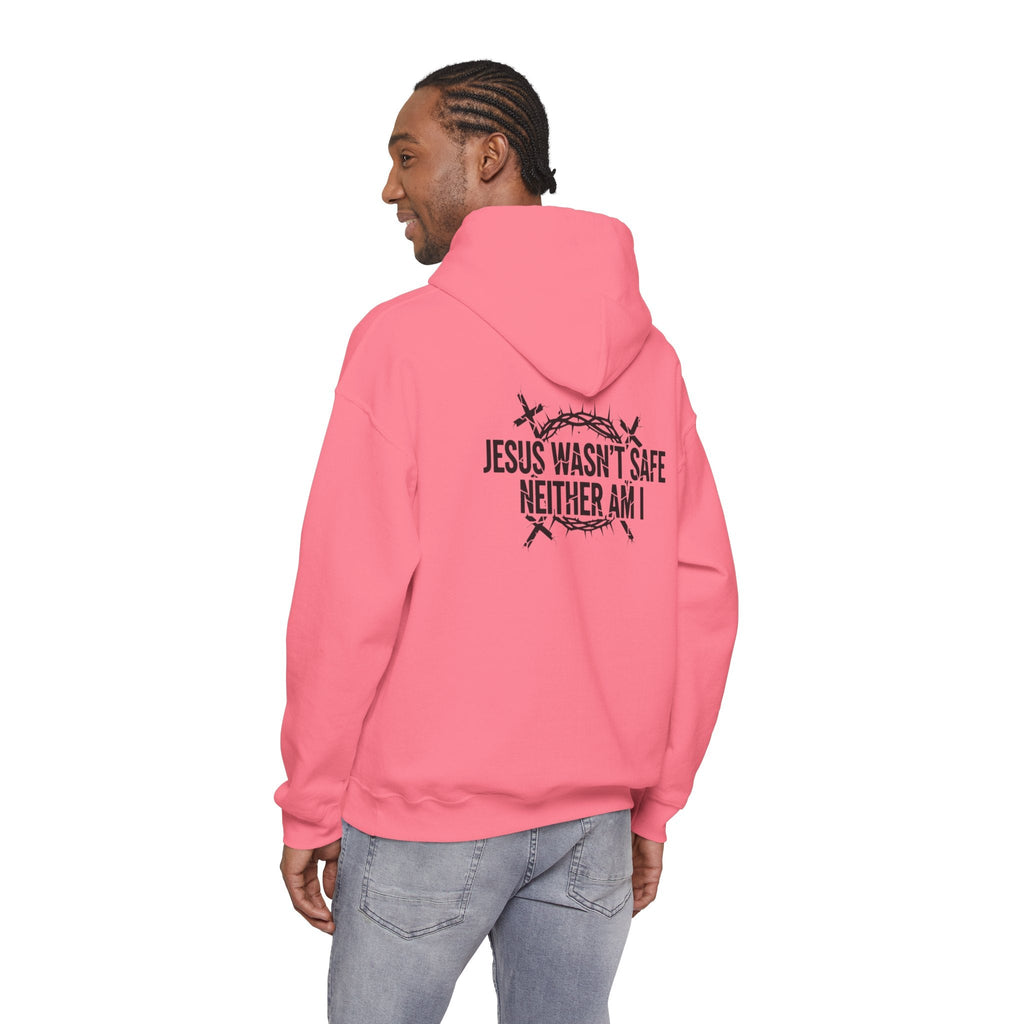 ⚡ Jesus Wasn’t Safe – Neither Am I | Bold Christian Hoodie | Storm-Walking Faith Tee | Minimalist Black & White Design | Uplifted Gear Printify