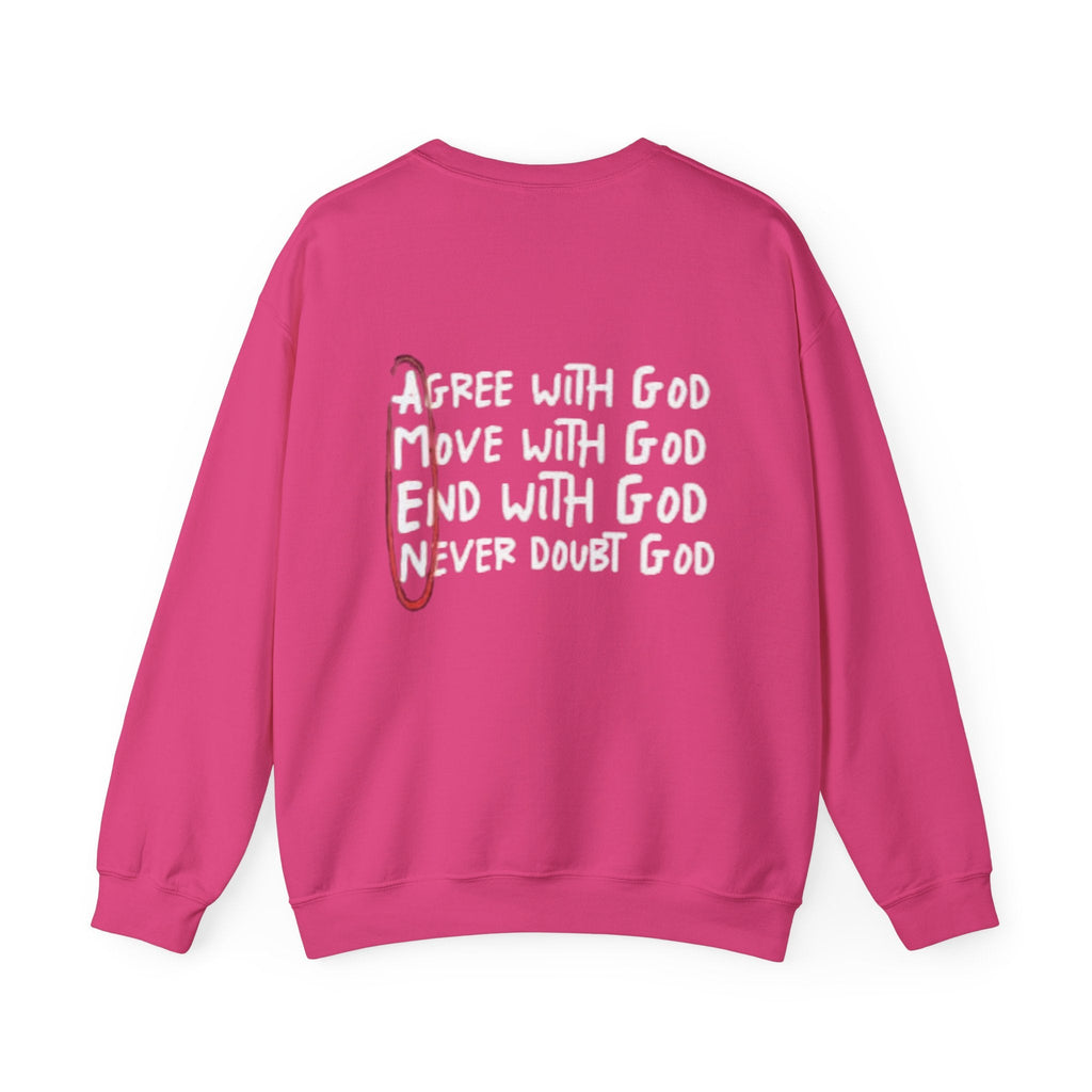 AMEN Acronym Sweatshirt – Always Agree with God Move with God End with God Never Doubt God Christian Hoodie for Unwavering Faith Printify