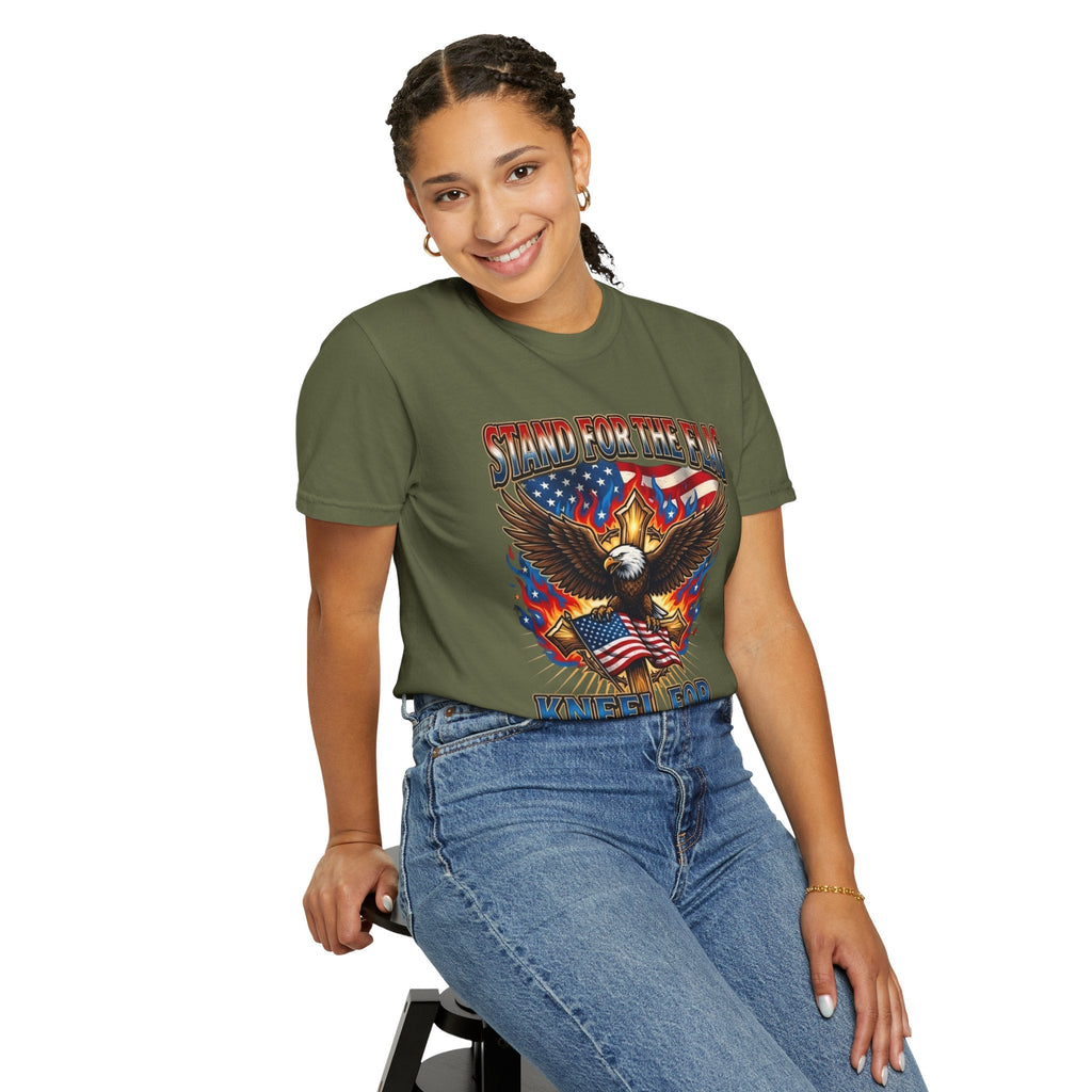 Stand for the Flag Kneel for the Cross T-shirt | Patriotic Eagle T-shirt Printify