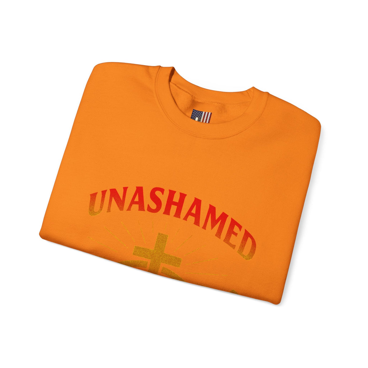 Unashamed Sweatshirt – Ichthys Jesus Fish & Cross Christian Sweatshirt for Romans 1:16 Bold Faith Printify