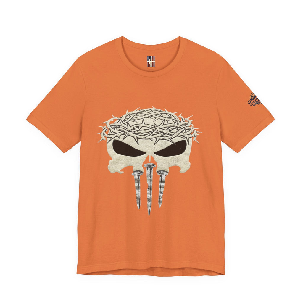 Christian Skull T-shirt - Crown of Thorns & Nails - Warrior Faith T-shirt Printify