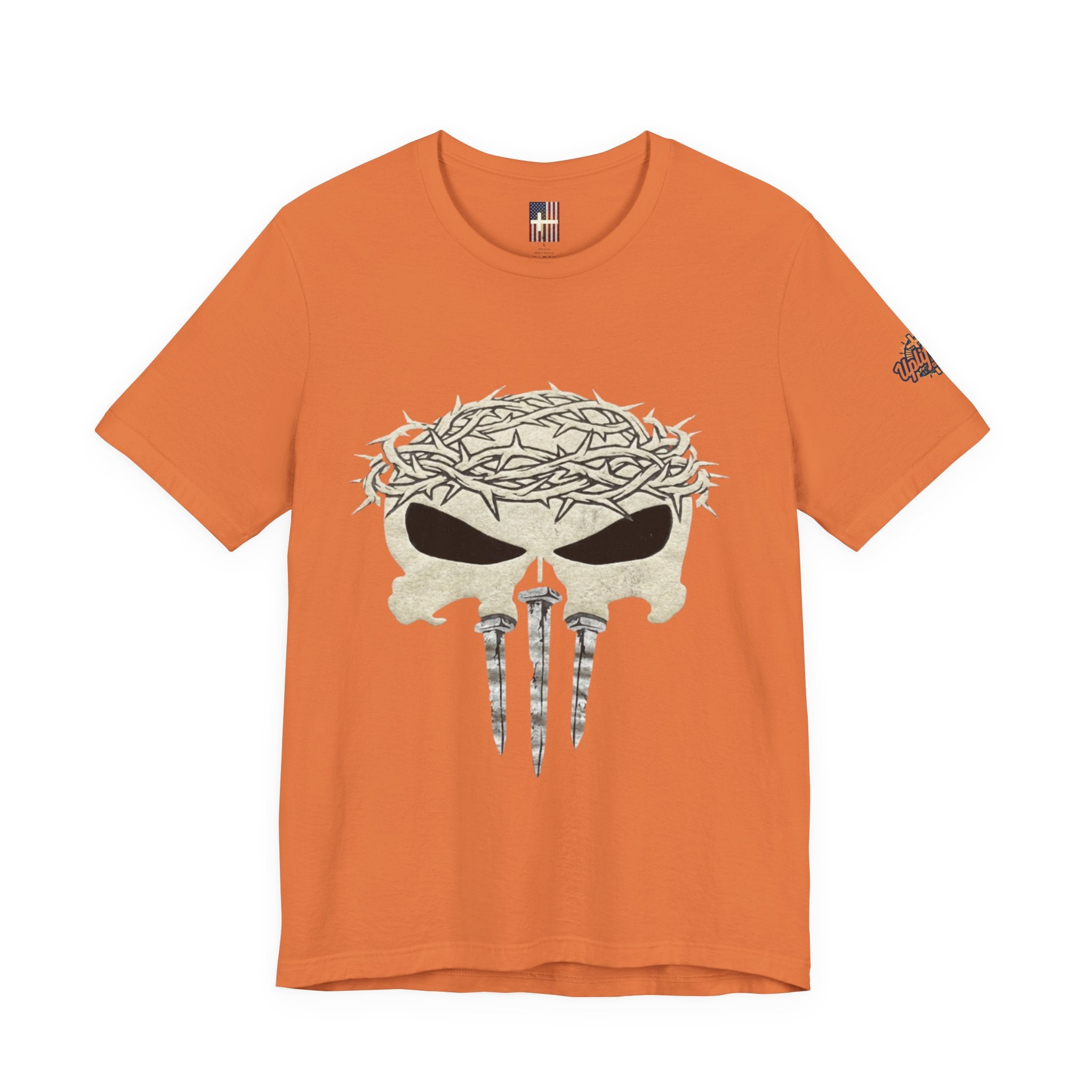 Christian Skull T-shirt - Crown of Thorns & Nails - Warrior Faith T-shirt Printify
