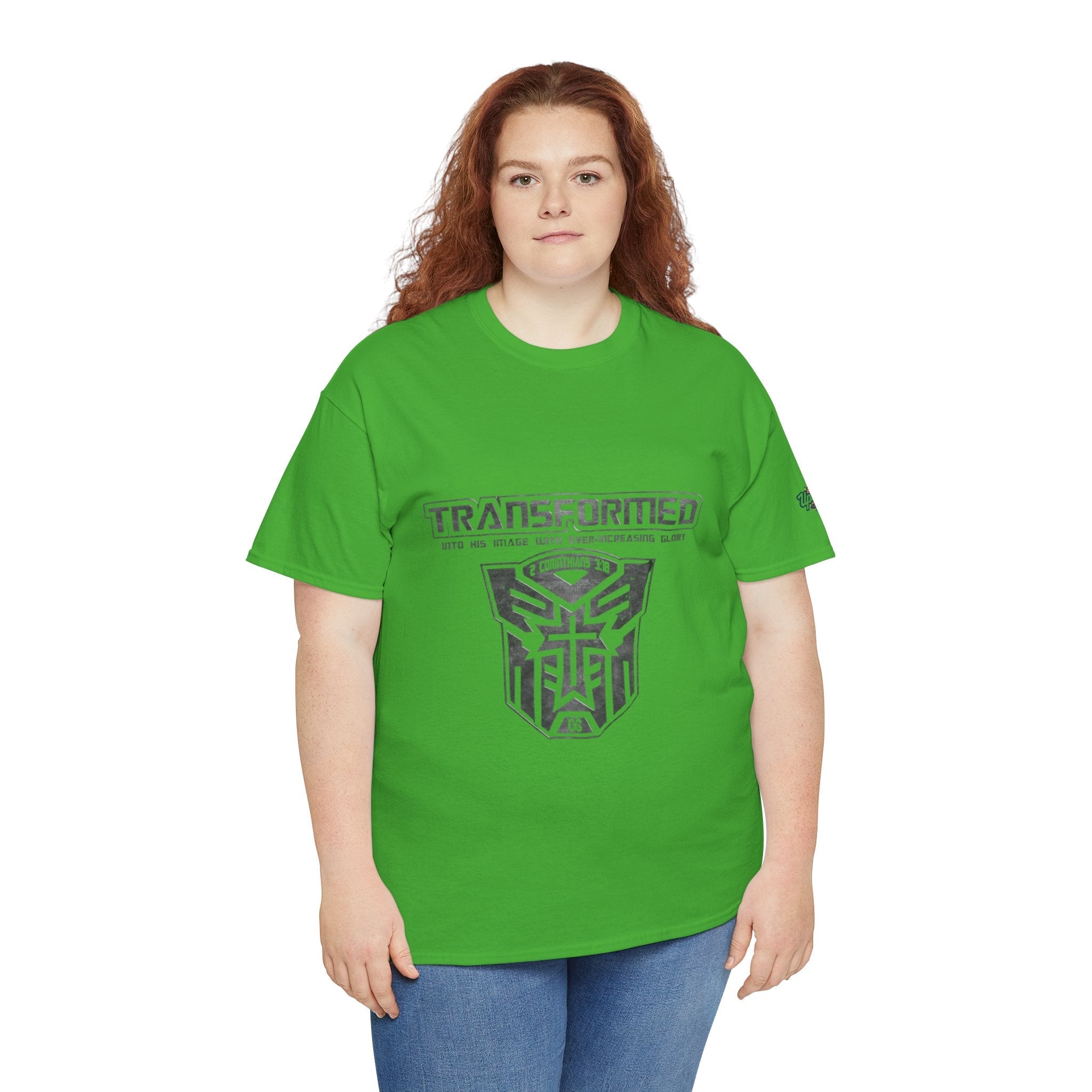 Transformer Logo Christian T-shirt | 2 Corinthians 3:18 Bible Verse T-shirt Printify