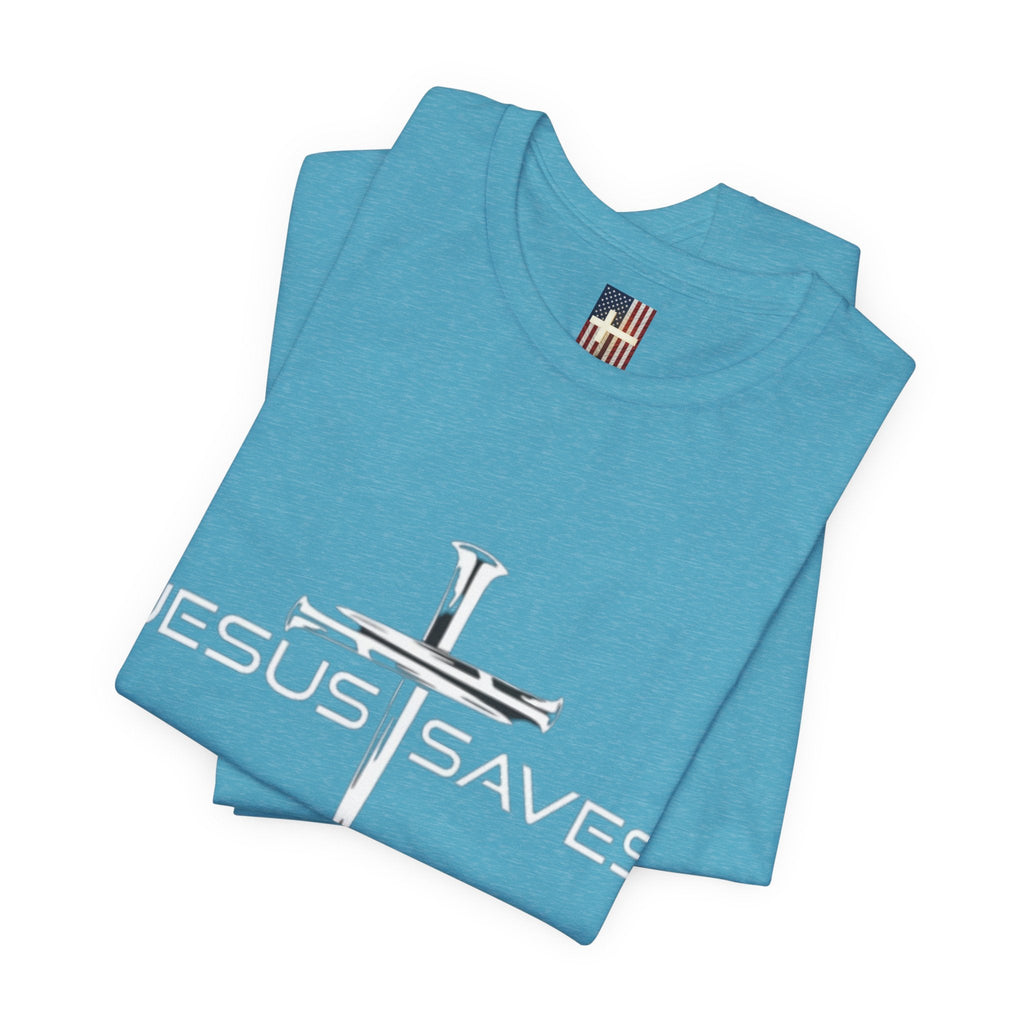 Copy of Jesus Saves T-shirt – 3 Nails Crucifix Cross Christian T-shirt for Redemption Faith & Bold Salvation Printify