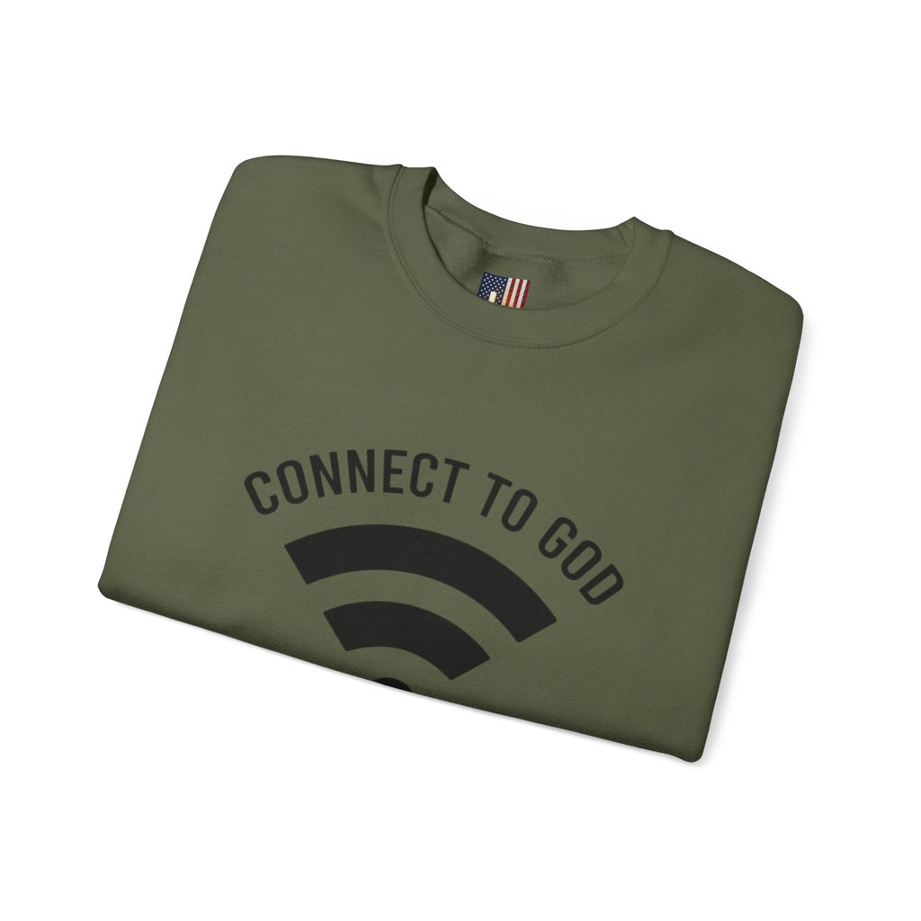 Connect to God Sweatshirt - WIFI Password is Jesus - Funny Christian Faith Sweatshirt Printify