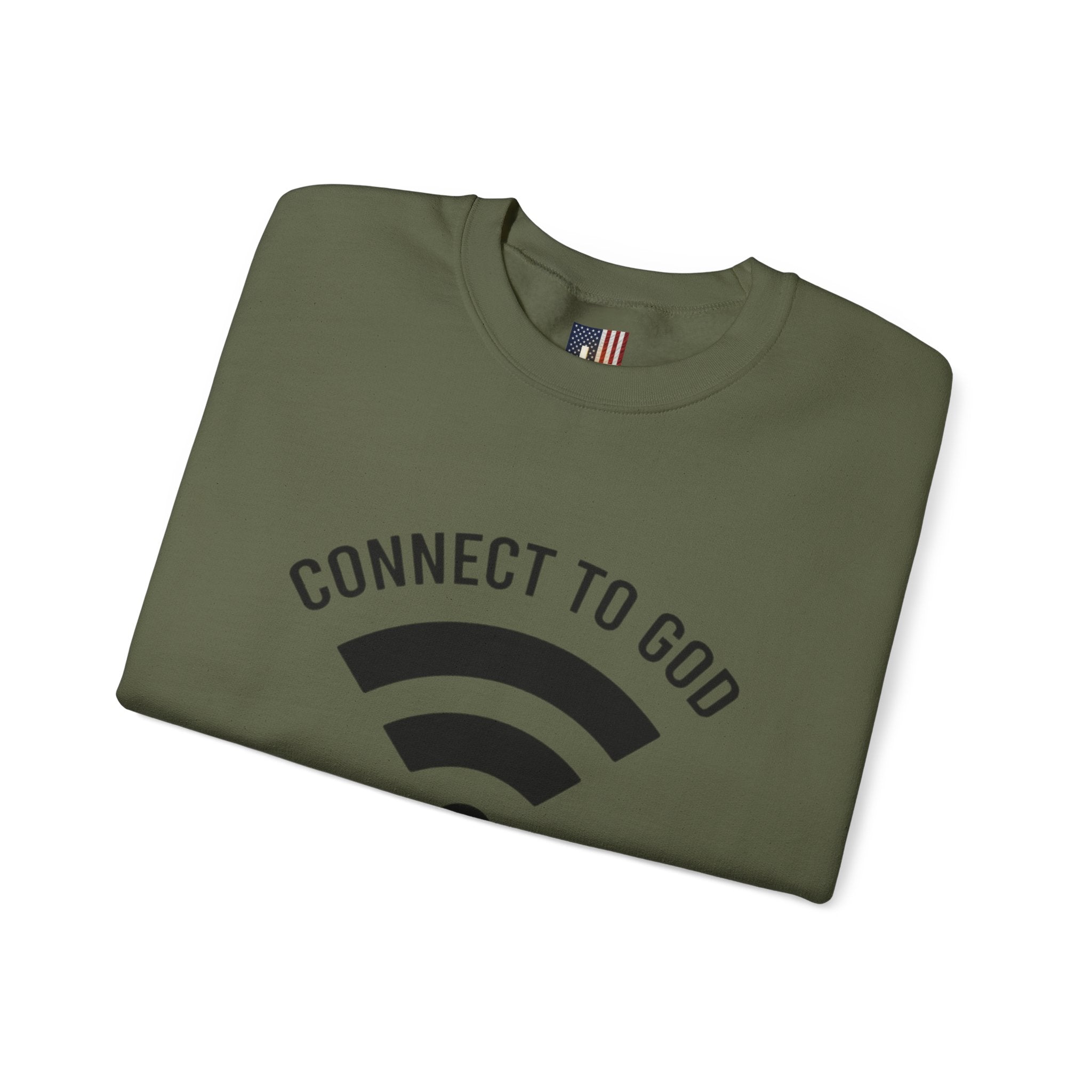 Connect to God Sweatshirt - WIFI Password is Jesus - Funny Christian Faith Sweatshirt Printify
