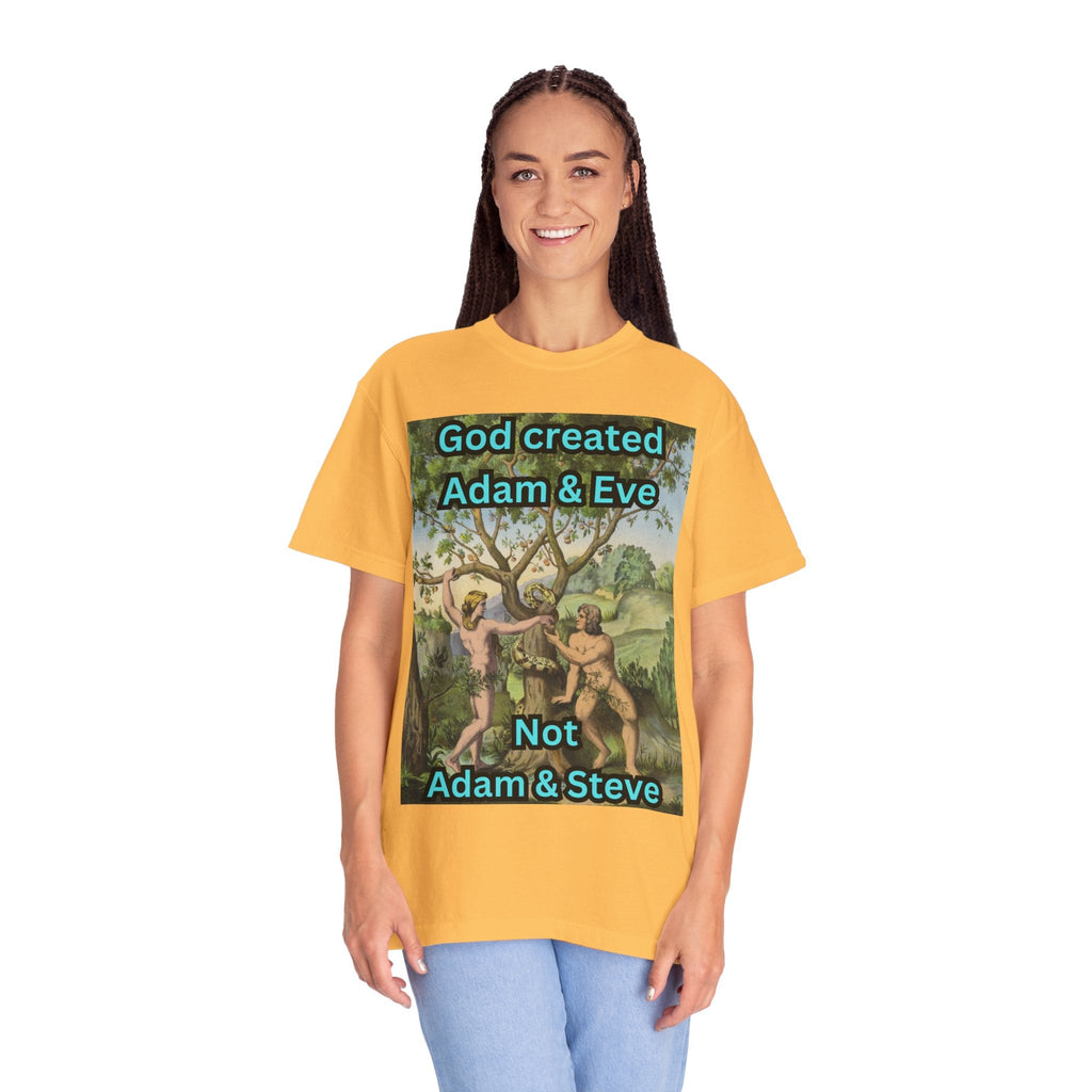 God Created Adam and Eve T-Shirt – Biblical Truth Christian Tee for Bold Faith Printify