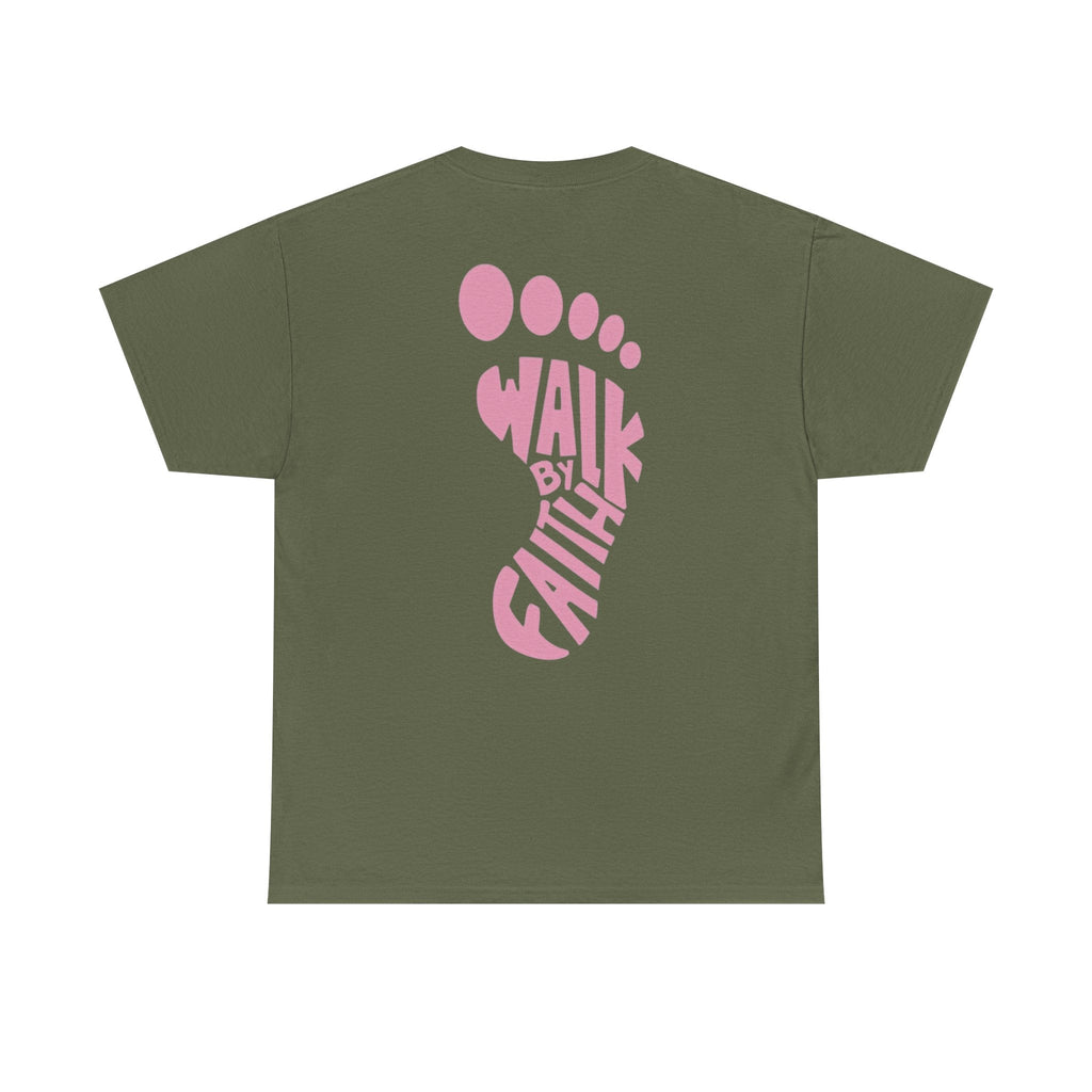 Walk By Faith Footprint T-Shirt Printify