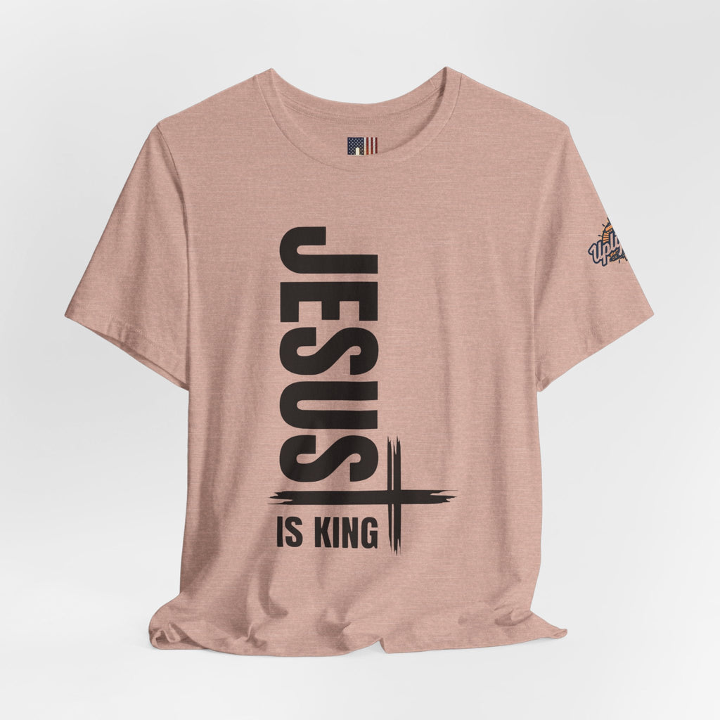 Jesus Is King T-shirt | Modern Typographic Cross Christian T-shirt Printify