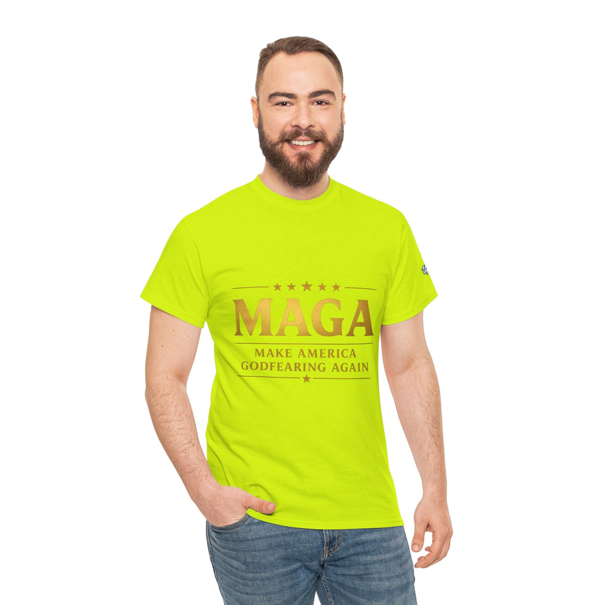 MAGA Gold Letter T-Shirt — "Make America Great Again" Printify