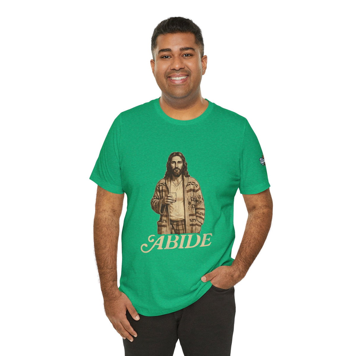 Abide Vintage Jesus Tee — "The Dude" Graphic Christian T-Shirt Printify