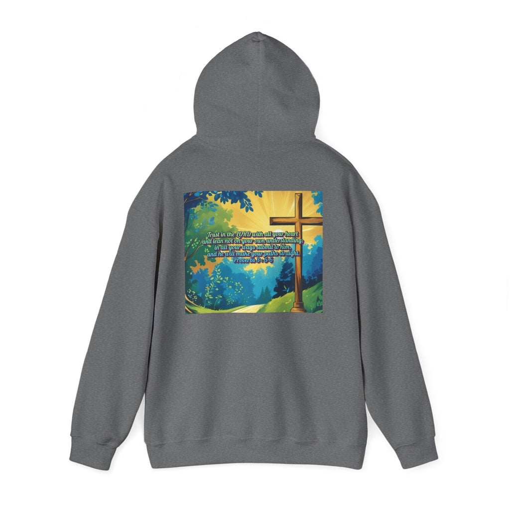 Trust in The Lord Proverbs 3:5-6 Biblical Design Unisex Heavy Blend™ Hooded Sweatshirt Printify