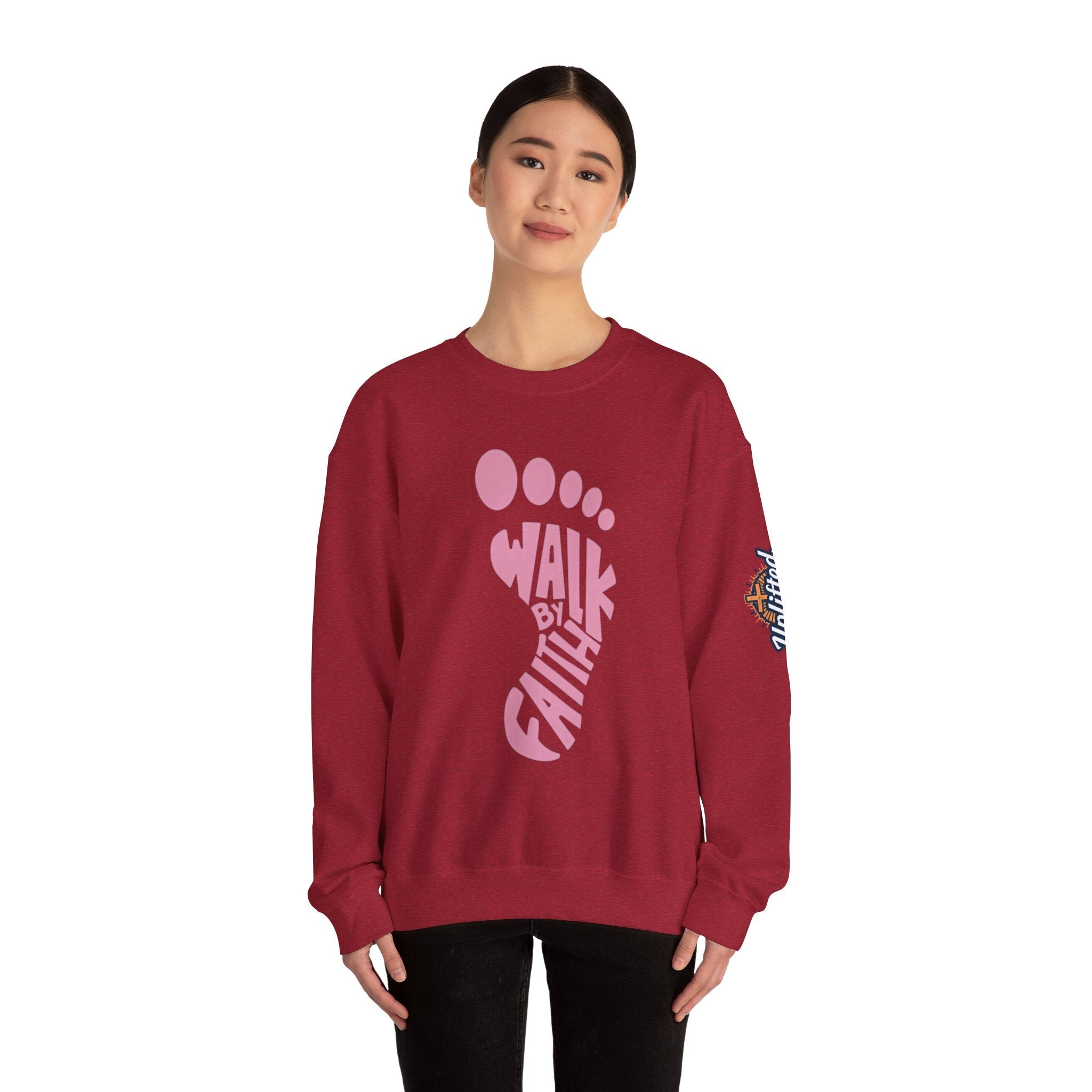 Walk By Faith Footprint Sweatshirt Printify