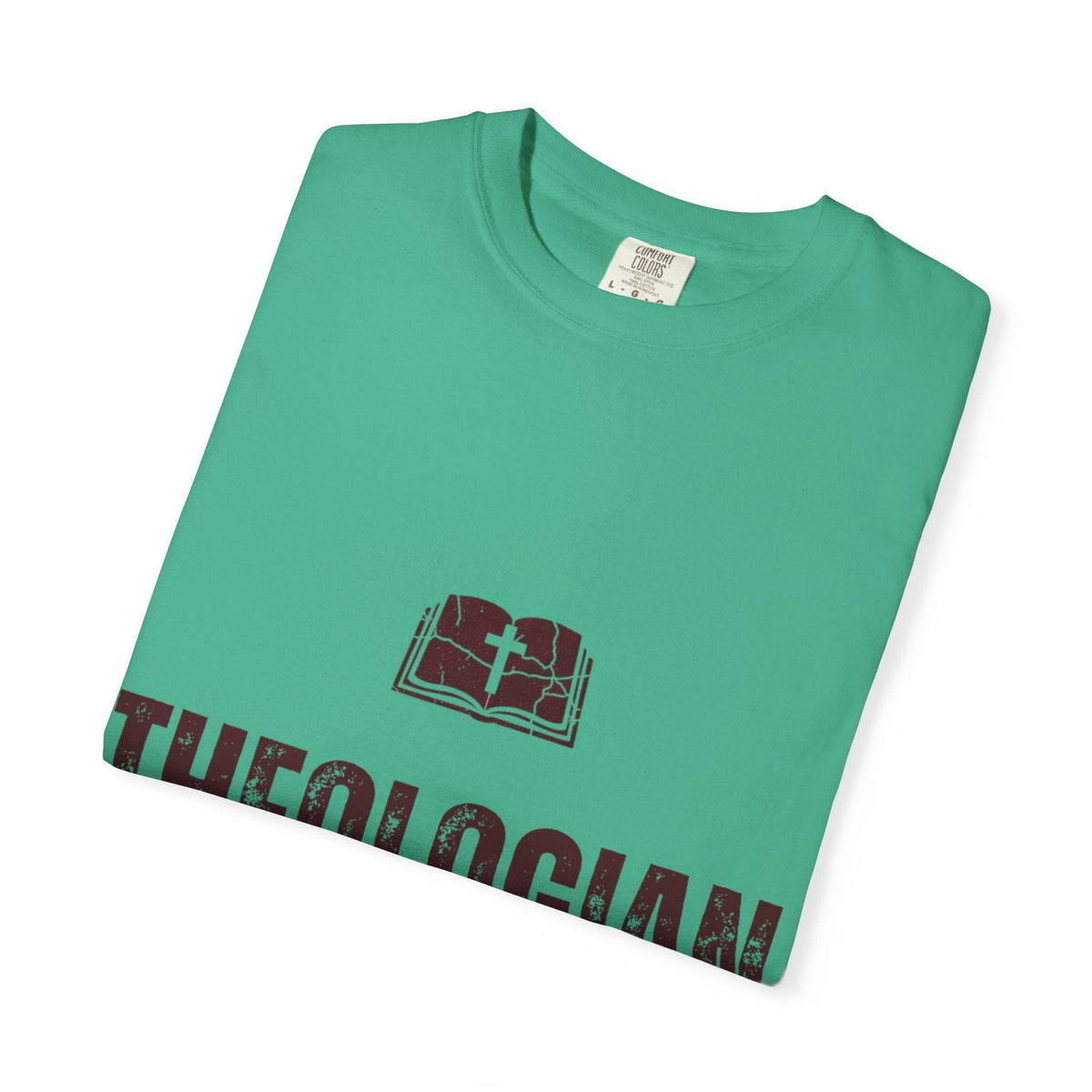 Theologian in Training T-Shirt – Open Bible & Cross Christian Tee for Faithful Learners Printify