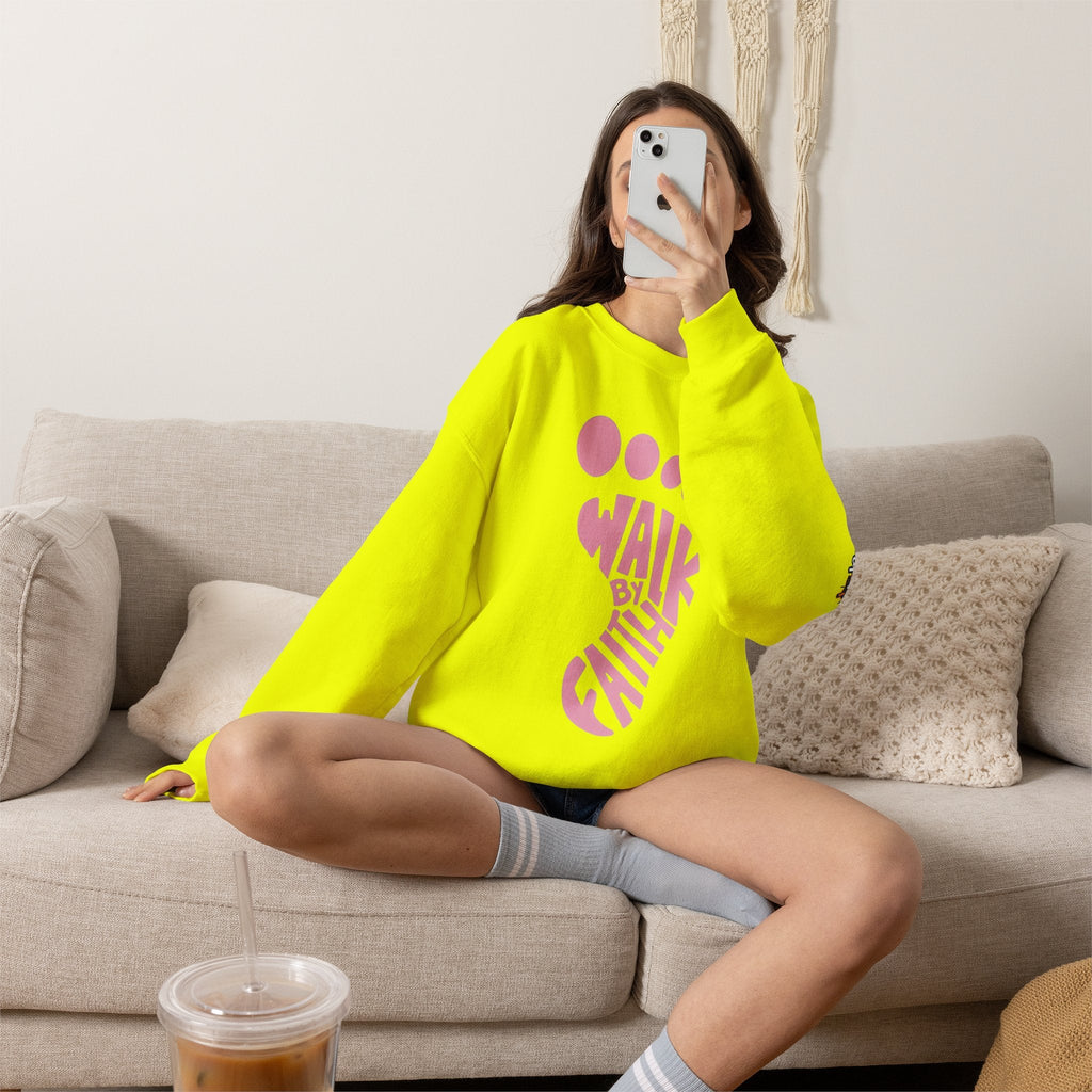 Walk By Faith Footprint Sweatshirt Printify