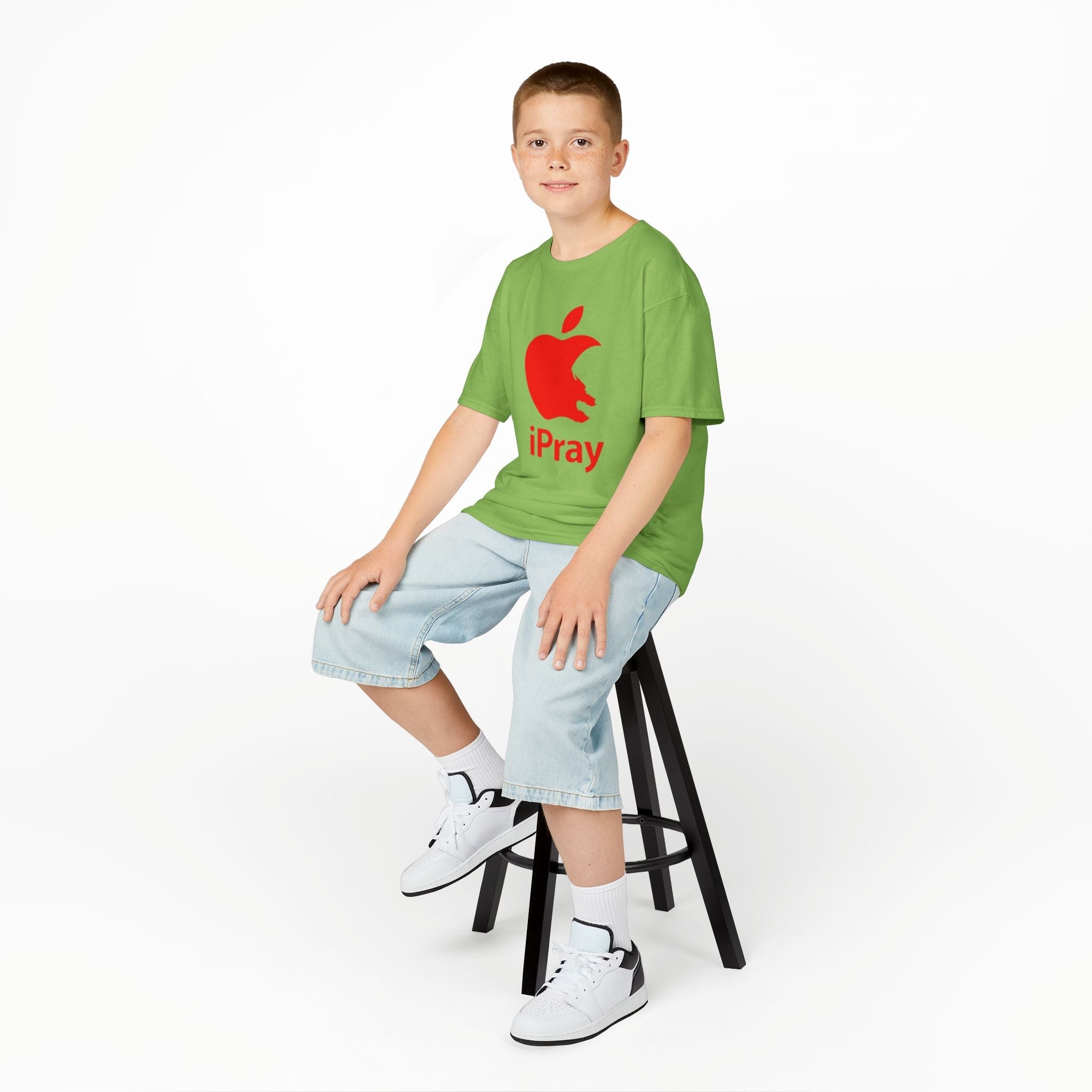 Kids Graphic Tee — Red iPray Logo Prayer Shirt for Children Printify