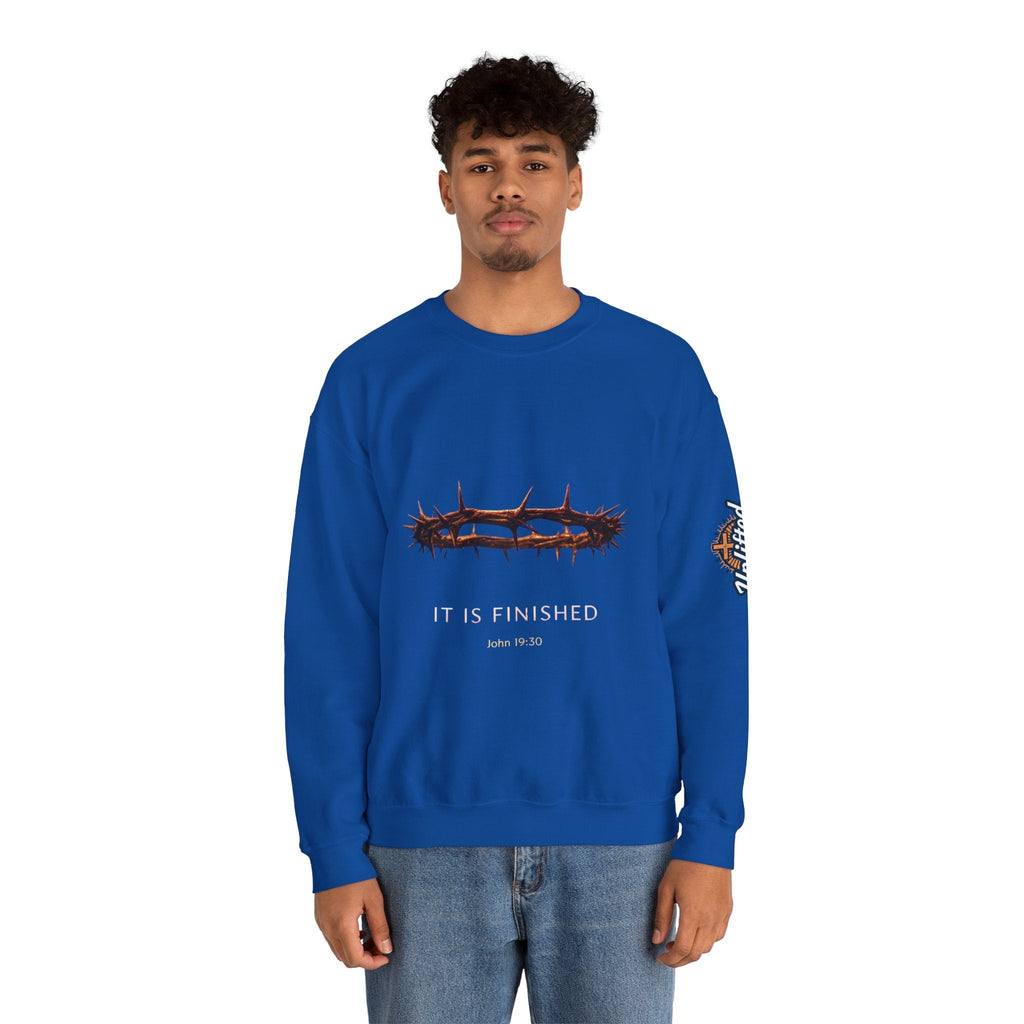 It Is Finished Crown of Thorns Sweatshirt — Christian John 19:30 Faith Sweatshirt Printify