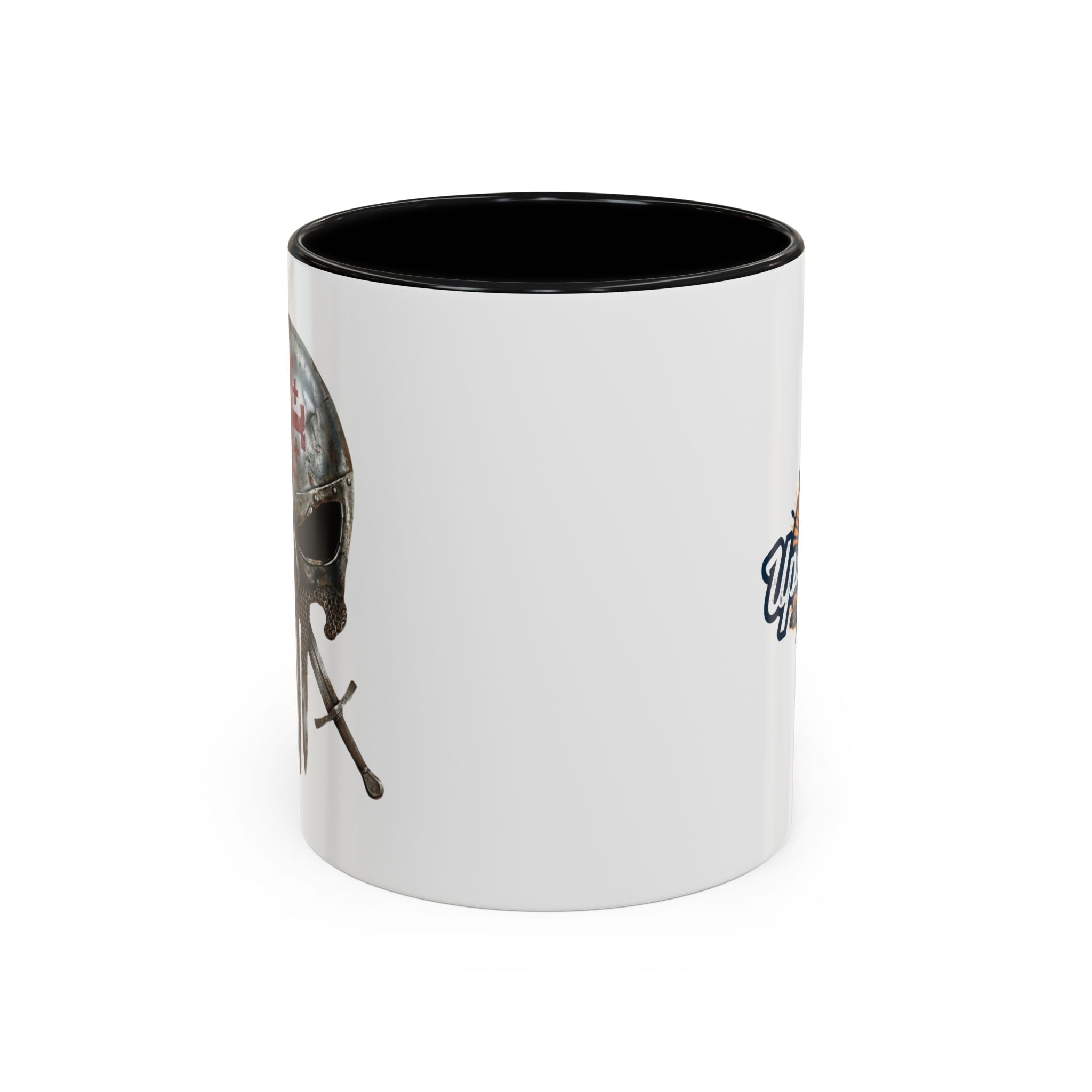 Crusader Knight Coffee Mug — 'Armor of God' Christian Skull 11/15oz Accent Mug Printify