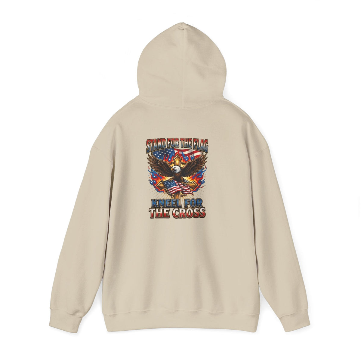 Stand for the Flag Kneel for the Cross Hoodie | Patriotic Eagle Hoodie Printify