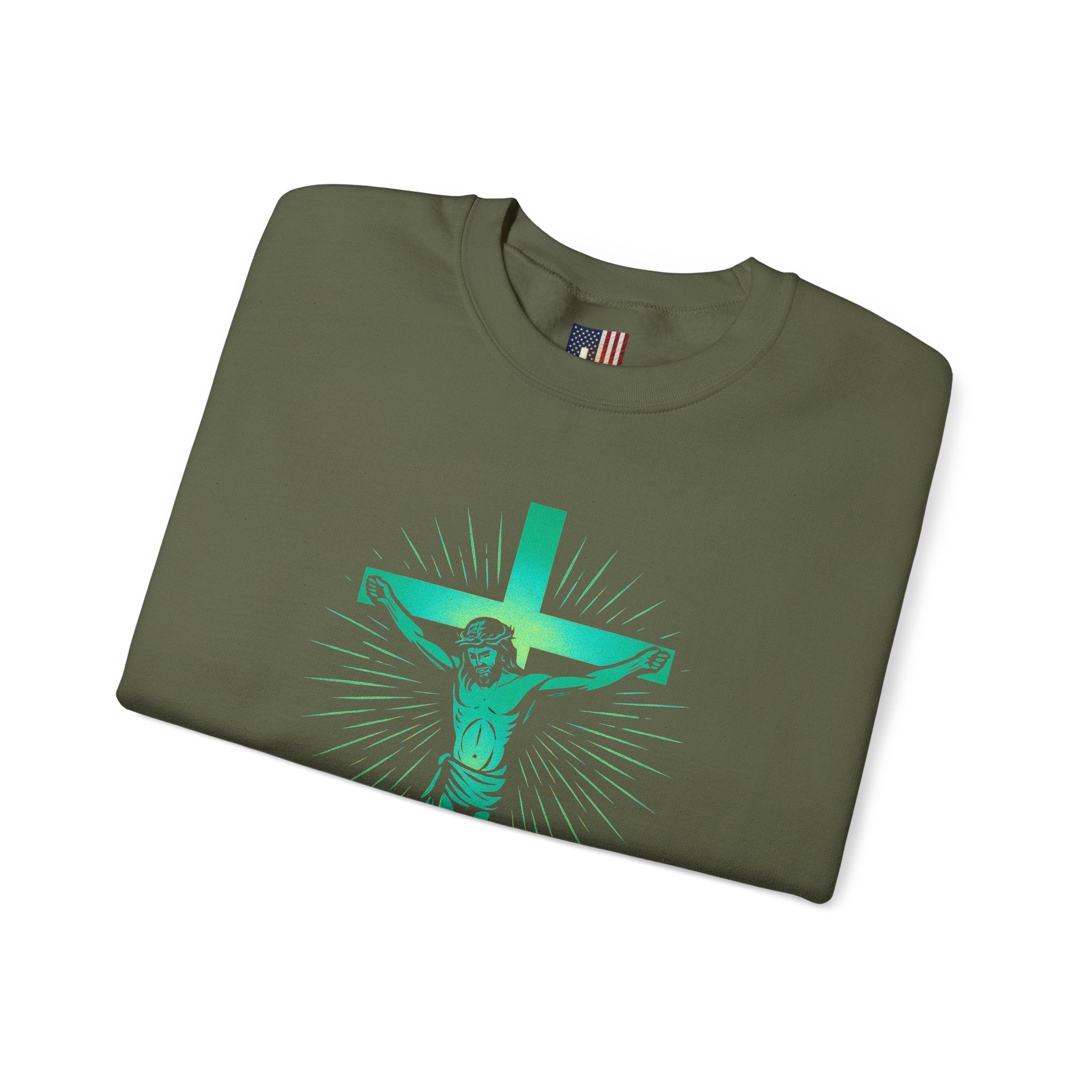 Unashamed Sweatshirt – Romans 1:16 Crucifixion Christian Sweatshirt for Bold Unwavering Faith Printify