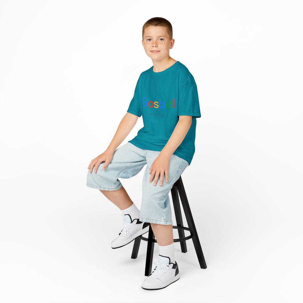 Kids Tee — "Gospel" Colorful Search-Style Logo Printify
