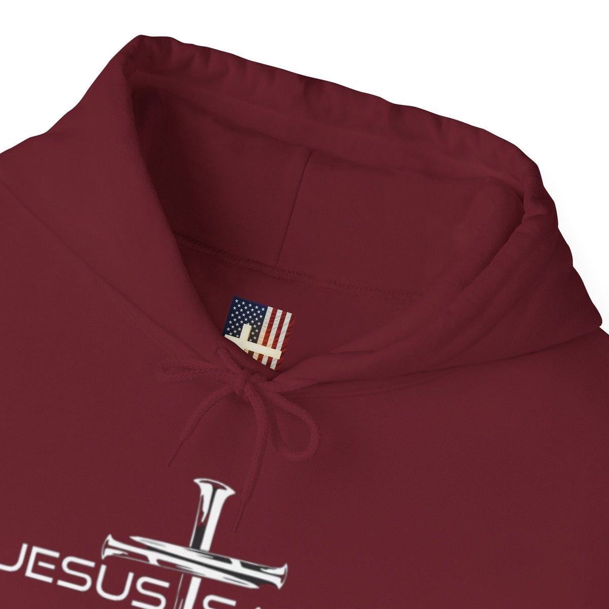 Jesus Saves Hoodie – 3 Nails Crucifix Cross Christian Sweatshirt for Redemption Faith & Bold Salvation Printify