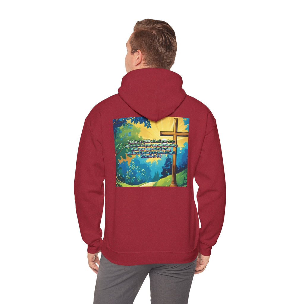 Trust in The Lord Proverbs 3:5-6 Biblical Design Unisex Heavy Blend™ Hooded Sweatshirt Printify