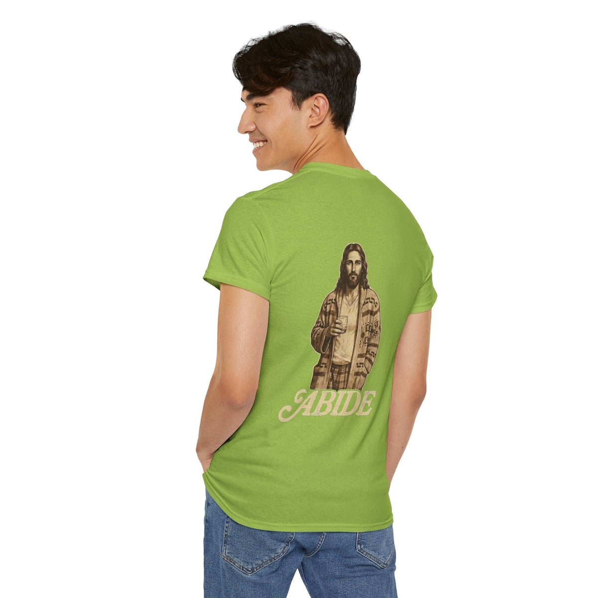 Abide Vintage Jesus Tee — "The Dude" Graphic Christian T-Shirt Printify