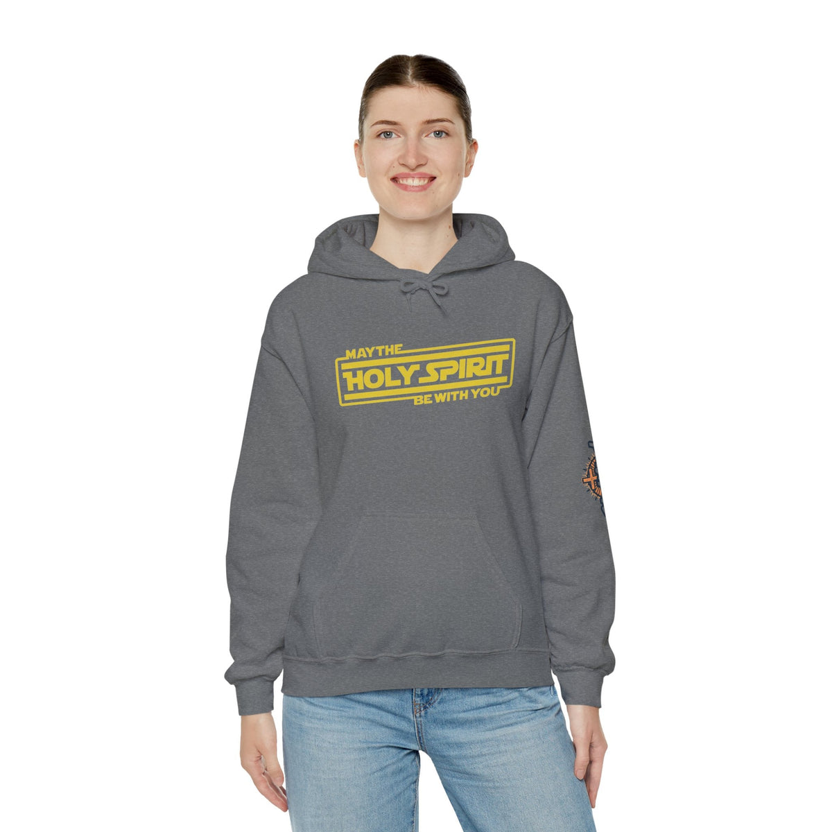 May the Holy Spirit Be With You Hoodie - Christian Star Wars Parody Hoodie Printify