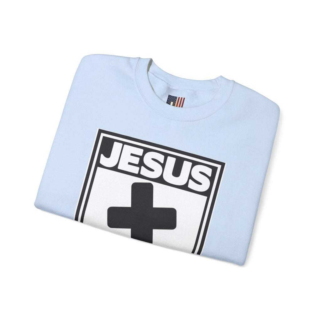 Jesus, Rated E for Everyone Sweatshirt - Gamer Faith Sweatshirt - Christian Video Game Parody Printify