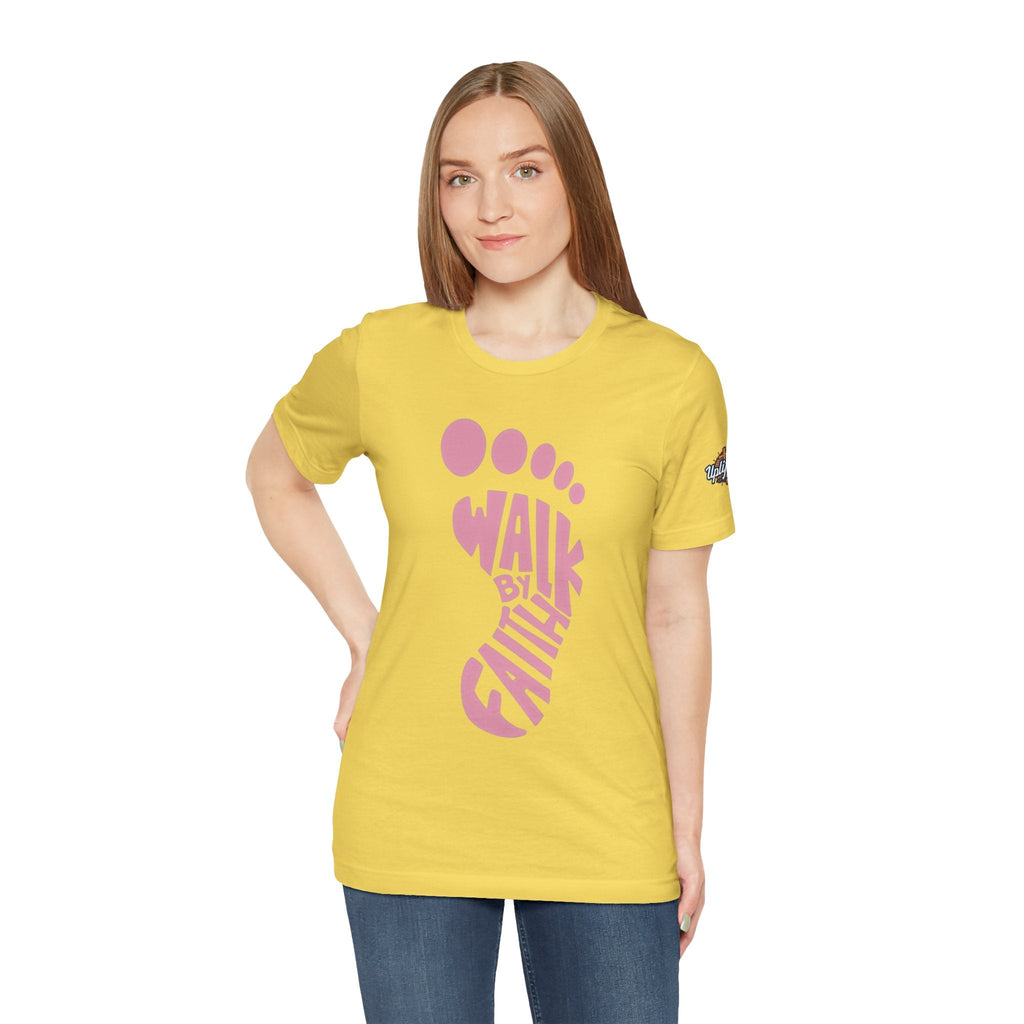Walk By Faith Footprint T-Shirt Printify