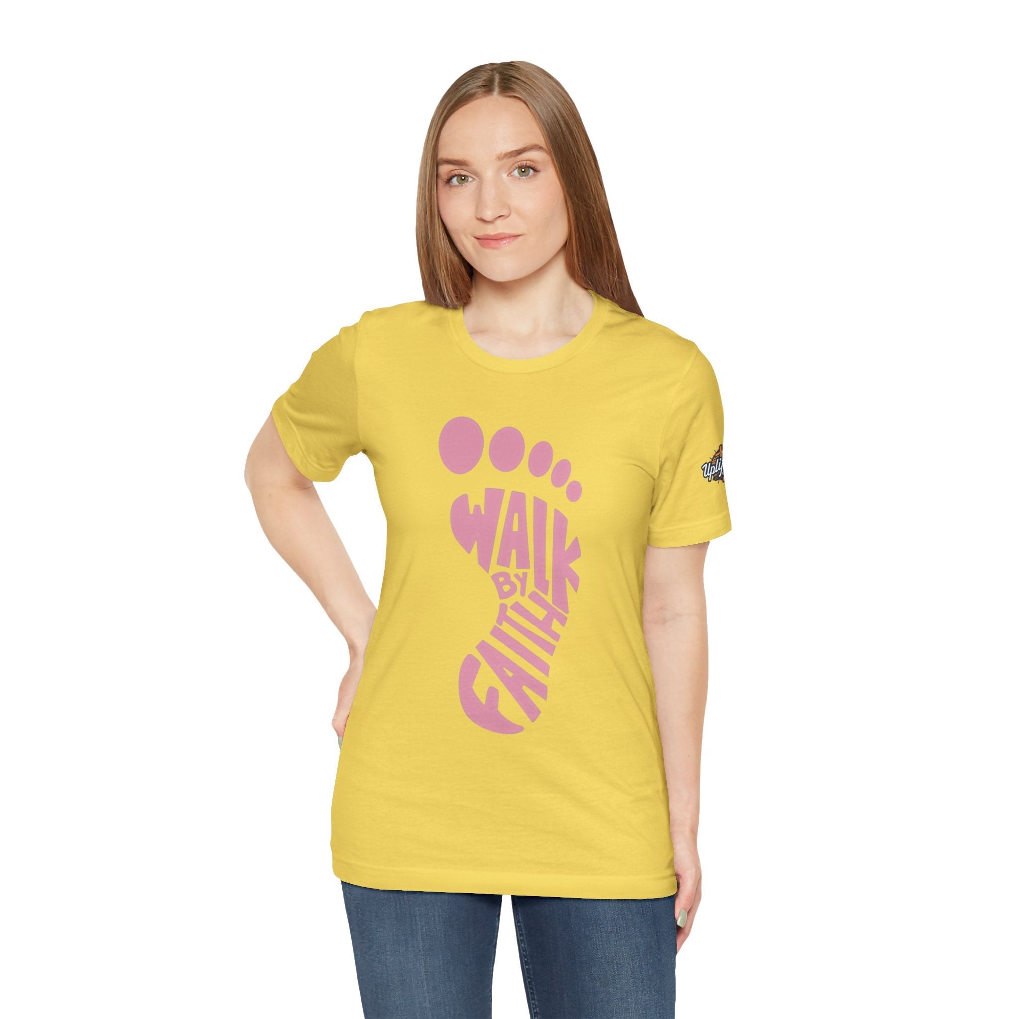 Walk By Faith Footprint T-Shirt Printify