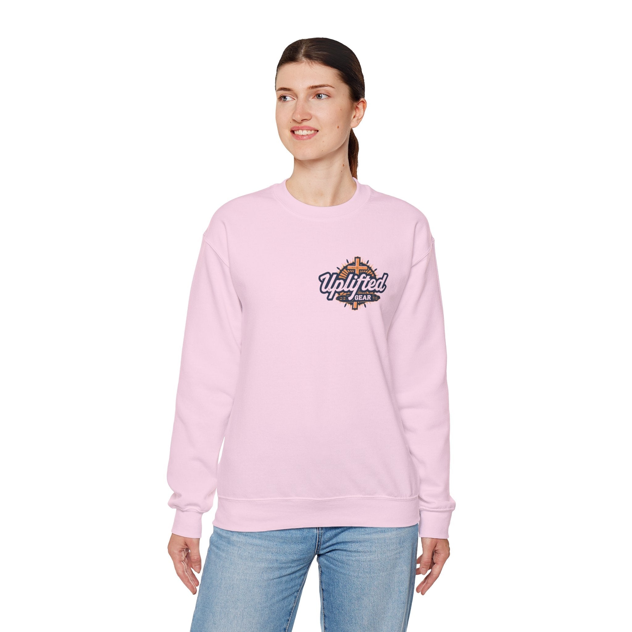 Walk by Faith, Not by Sight Sweatshirt – Moonlit Footprints Christian Sweatshirt for Cozy Nights Printify