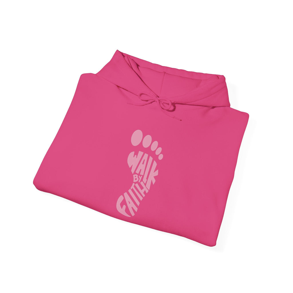 Walk By Faith Footprint Hoodie Printify