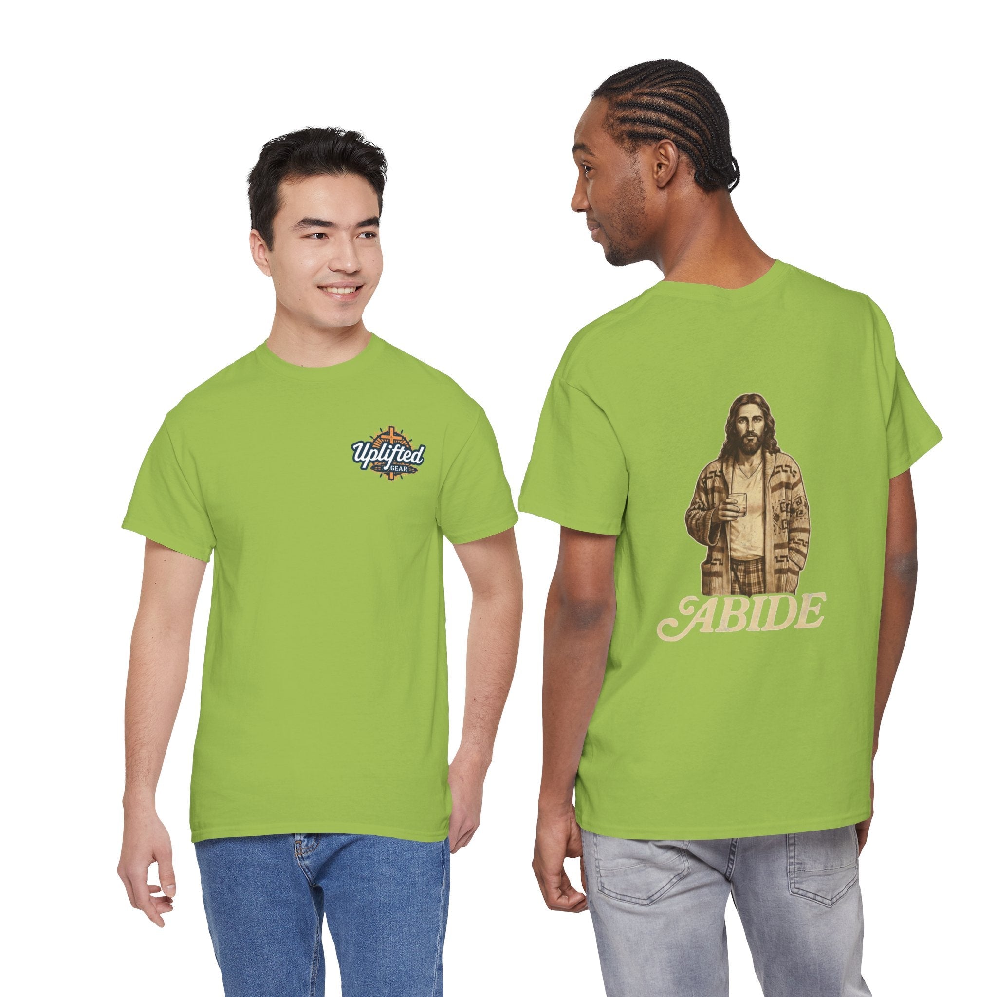 Abide Vintage Jesus Tee — "The Dude" Graphic Christian T-Shirt Printify