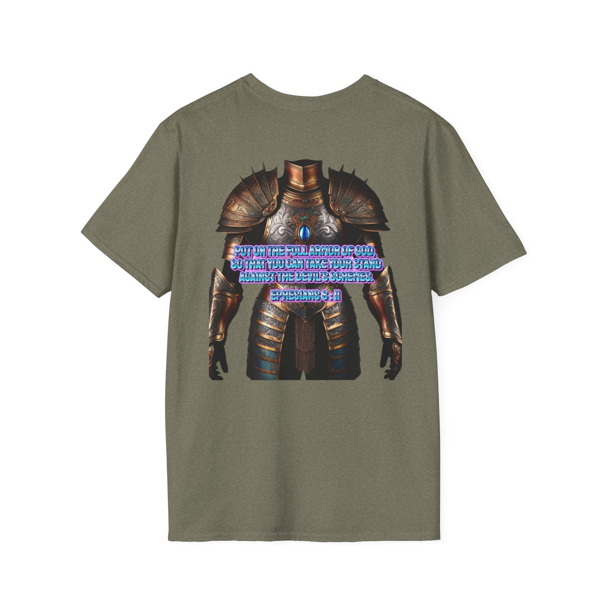 Religious Graphic Tee with Armor Of God Design - Unisex Softstyle T-Shirt Printify