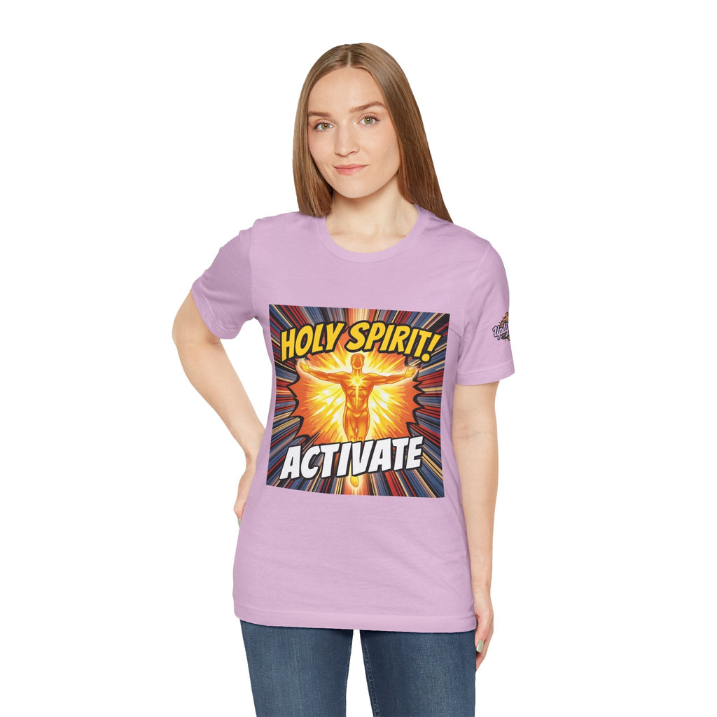 Holy Spirit Activate T-shirt – Superhero Christian T-shirt with Vibrant Power-Up Design for Faith-Fueled Boldness Printify