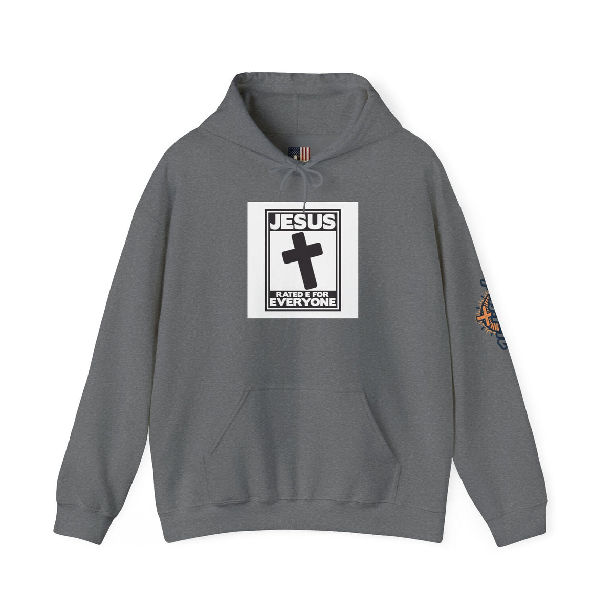 Jesus, Rated E for Everyone Hoodie - Gamer Faith Hoodie - Christian Video Game Parody Printify