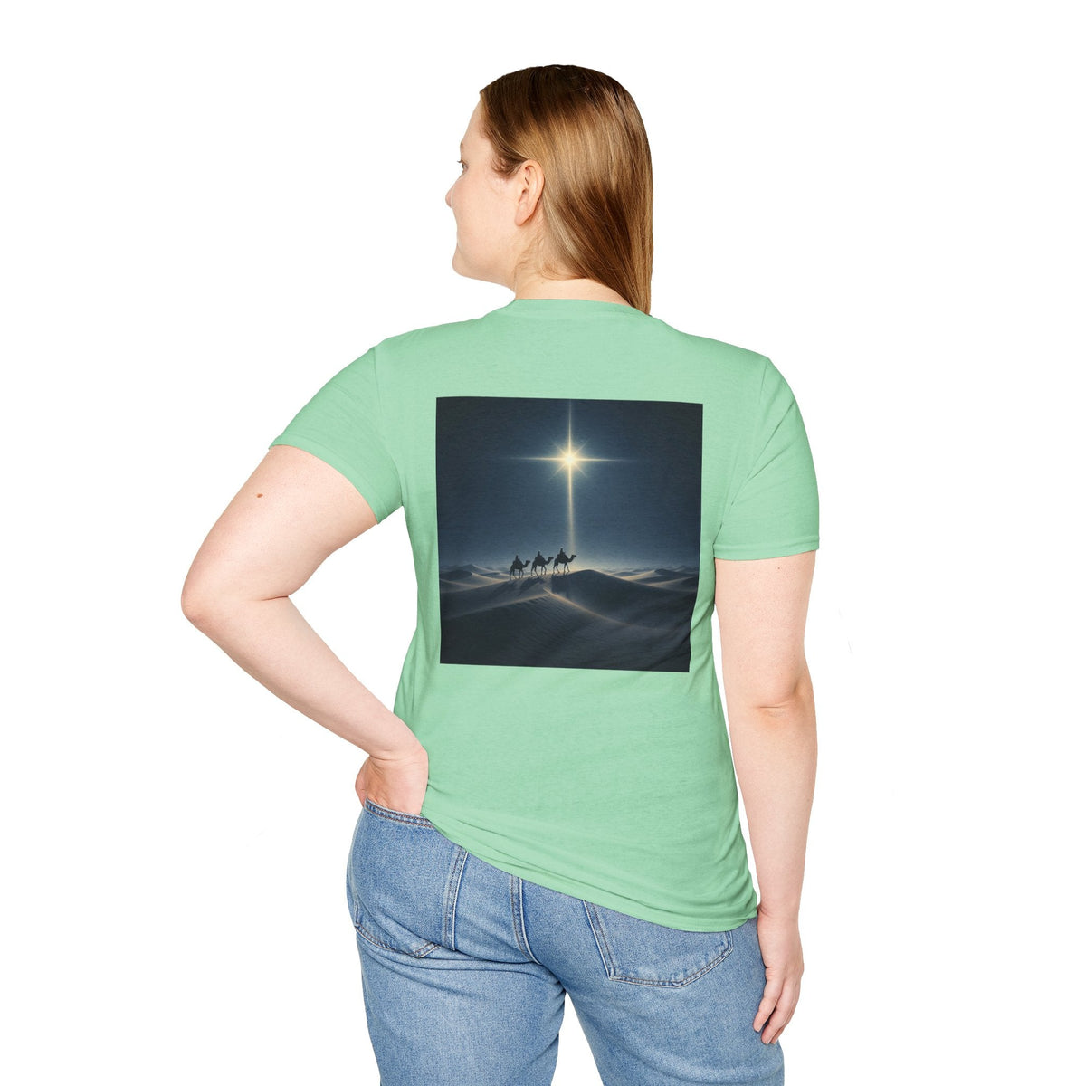 3 Wise Men T-shirt – Magi Camels Nativity Journey Christian Christmas T-shirt for Epiphany Faith & Holy Night Printify