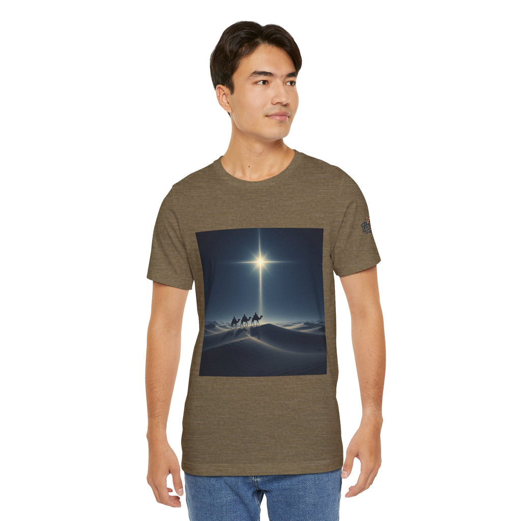 3 Wise Men T-shirt – Magi Camels Nativity Journey Christian Christmas T-shirt for Epiphany Faith & Holy Night Printify