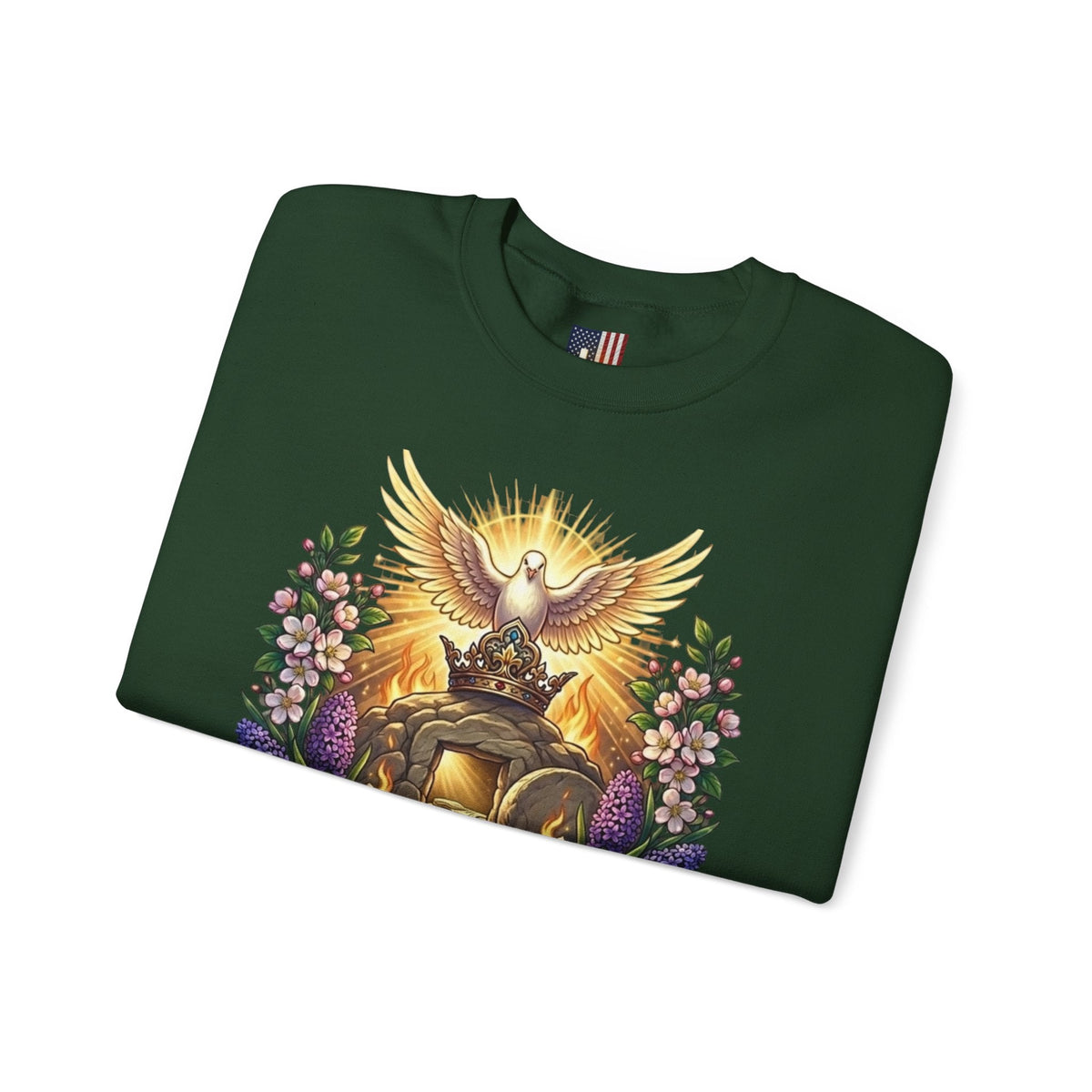 He Is Risen "Life Has Triumphed" Sweatshirt — Easter Resurrection Christian Sweatshirt Printify