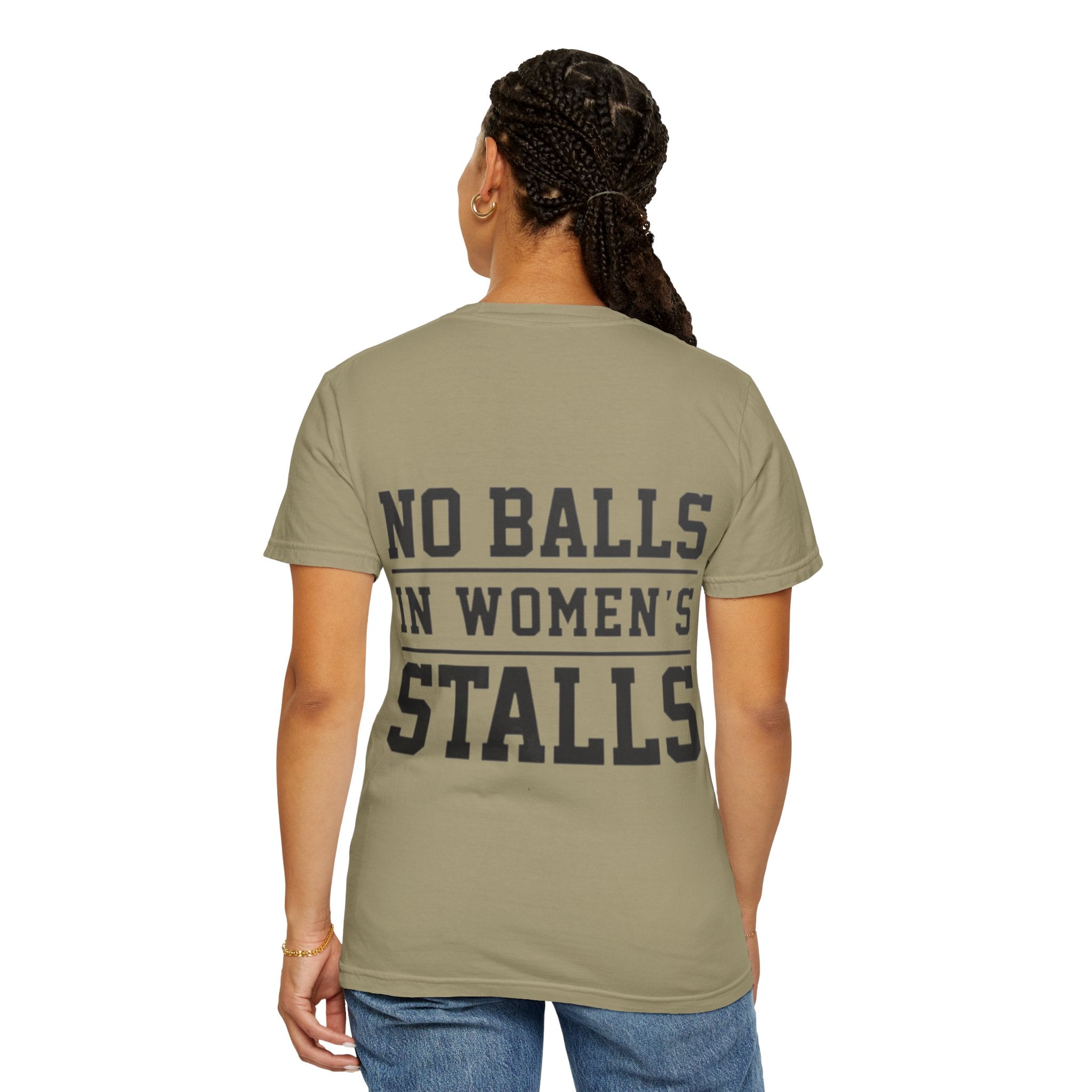 No Balls in Women’s Stalls Graphic Tee — Uplifted Sports Vibe T-Shirt Printify
